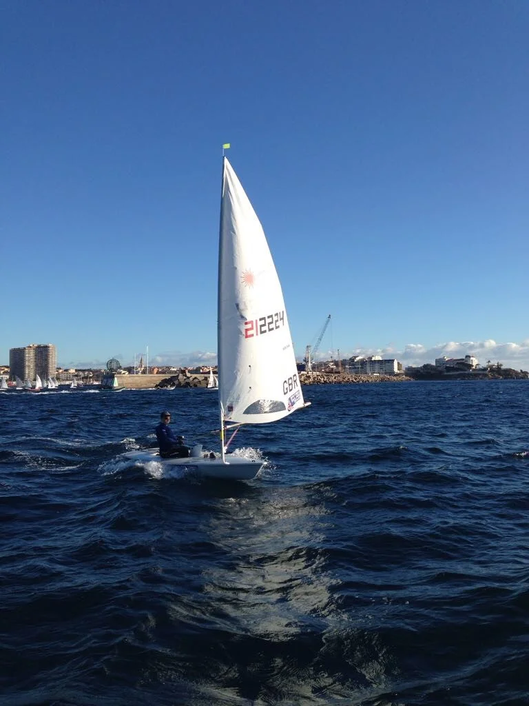 After arriving at Palamos, unloading, getting ready and having a single day to practice I was thrown into competition in some stunning conditions - sunny, windy and wavy! Great fun.
