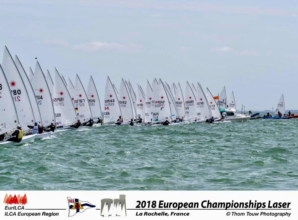 Despite my good starts I didn't sail to my full potential as I struggled to really understand the conditions. I qualified for gold fleet and set myself the task of moving up through the fleet. Whist my starting wasn't quite as good I still had some great moments and finished in 48th overall and 34th European.