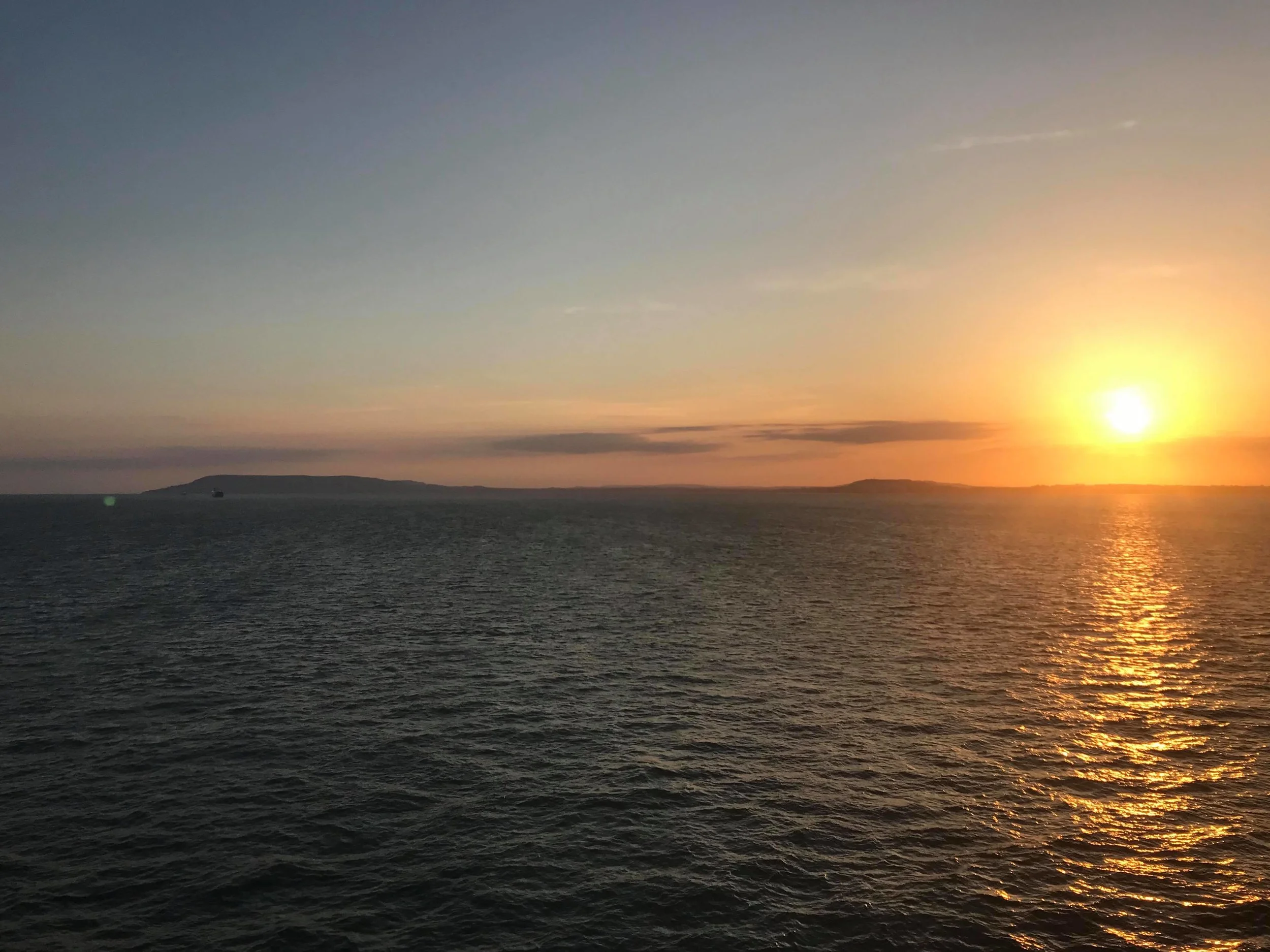 Lovely sunset over the Isle of Wight viewed from the ferry on the way home.