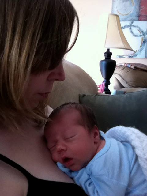 Me and Mr M when he was 7 days old
