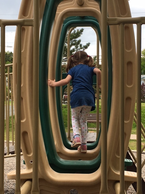 Fun tunnel to hop from one section to the next