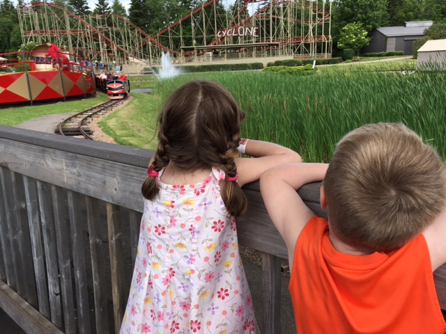 Waiting eagerly for their ride on the train