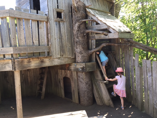 Triple tree house in Discovery Woods