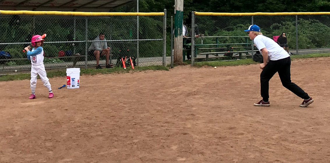 Clara at bat ((photo courtesy of Canadian Girls Baseball)