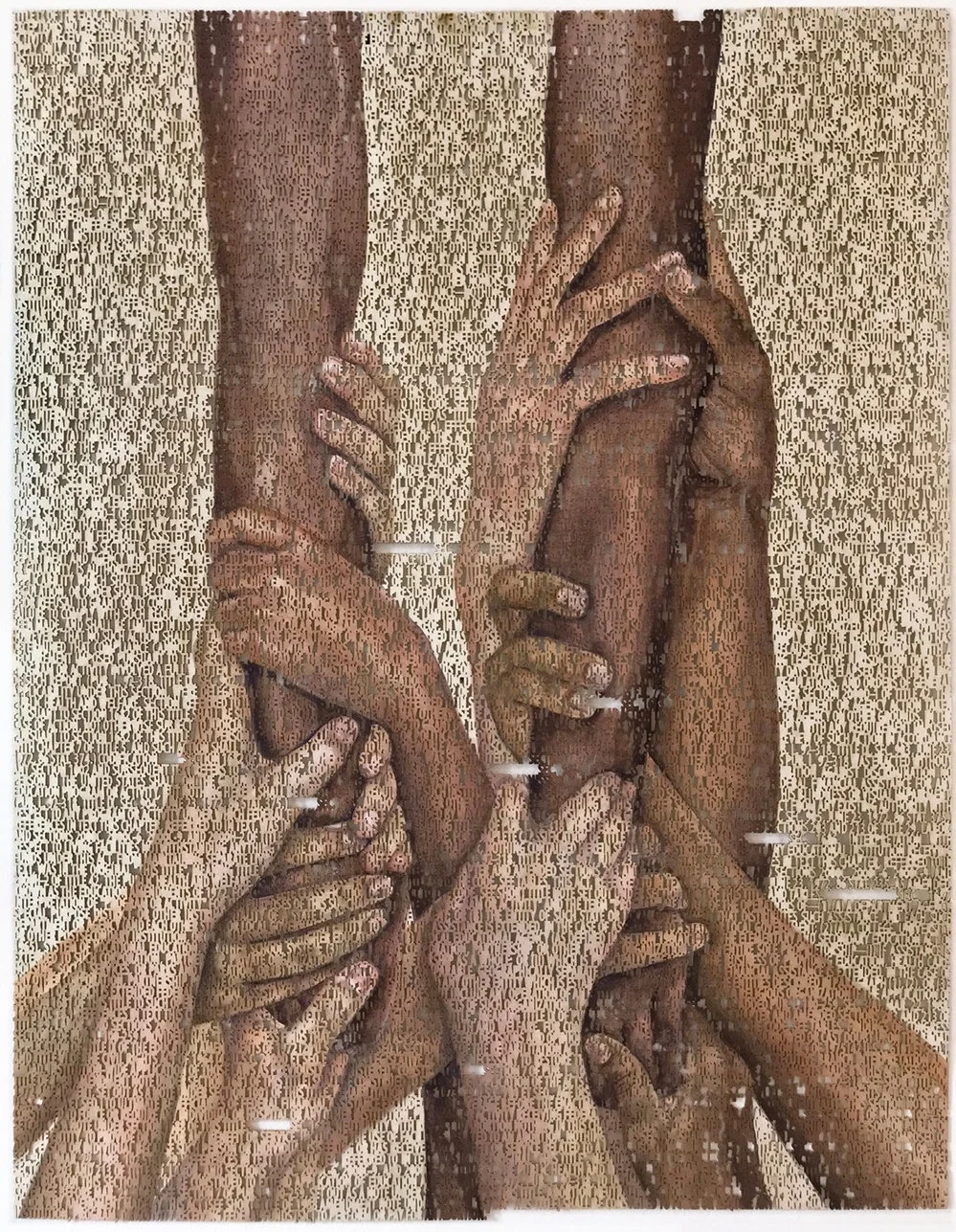  Title IX, laser cut watercolor painting on paper, 22.5x17 inches ©2018 
