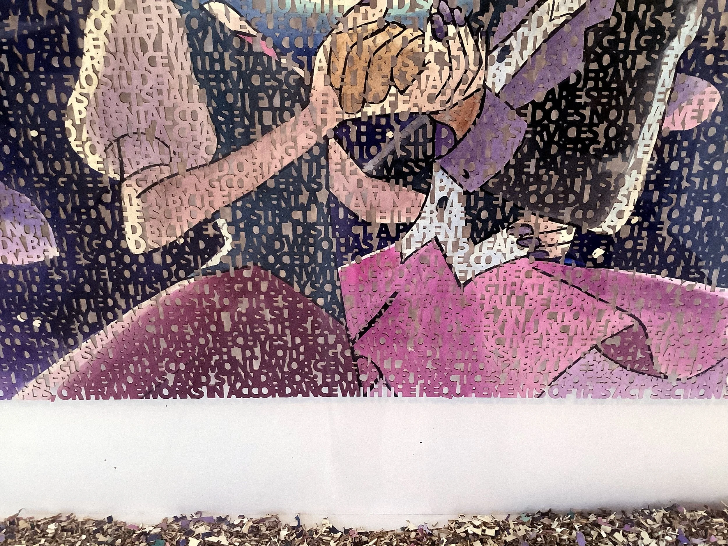  “Don’t Say First Disney Bisexual Lead Character”, close up, laser cut  ink painting on paper,  16.75 x 28.5  inches ©2022 