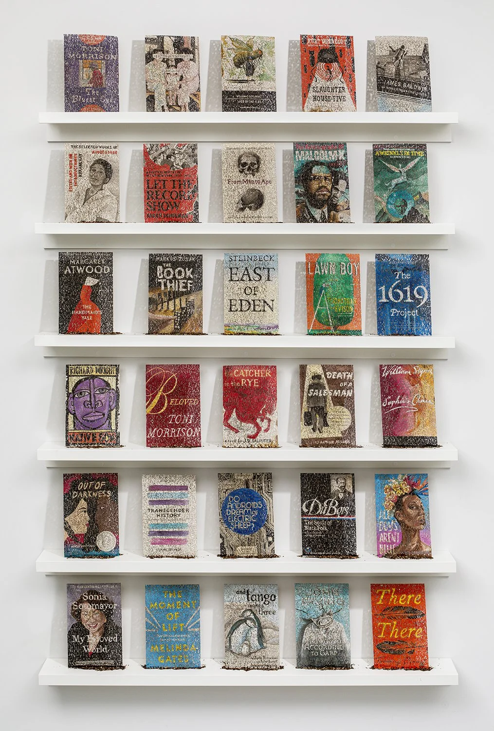  LEROY PERNELL V. FLORIDA BOARD OF GOVERNORS OF THE STATE UNIVERSITY SYSTEM &amp; ADRIANA NOVOA V. MANNY DIAZ JR, laser cut ink &amp; watercolor paintings on paper, 9 x 6 inches each, installation 84 × 42 inches ©2023 