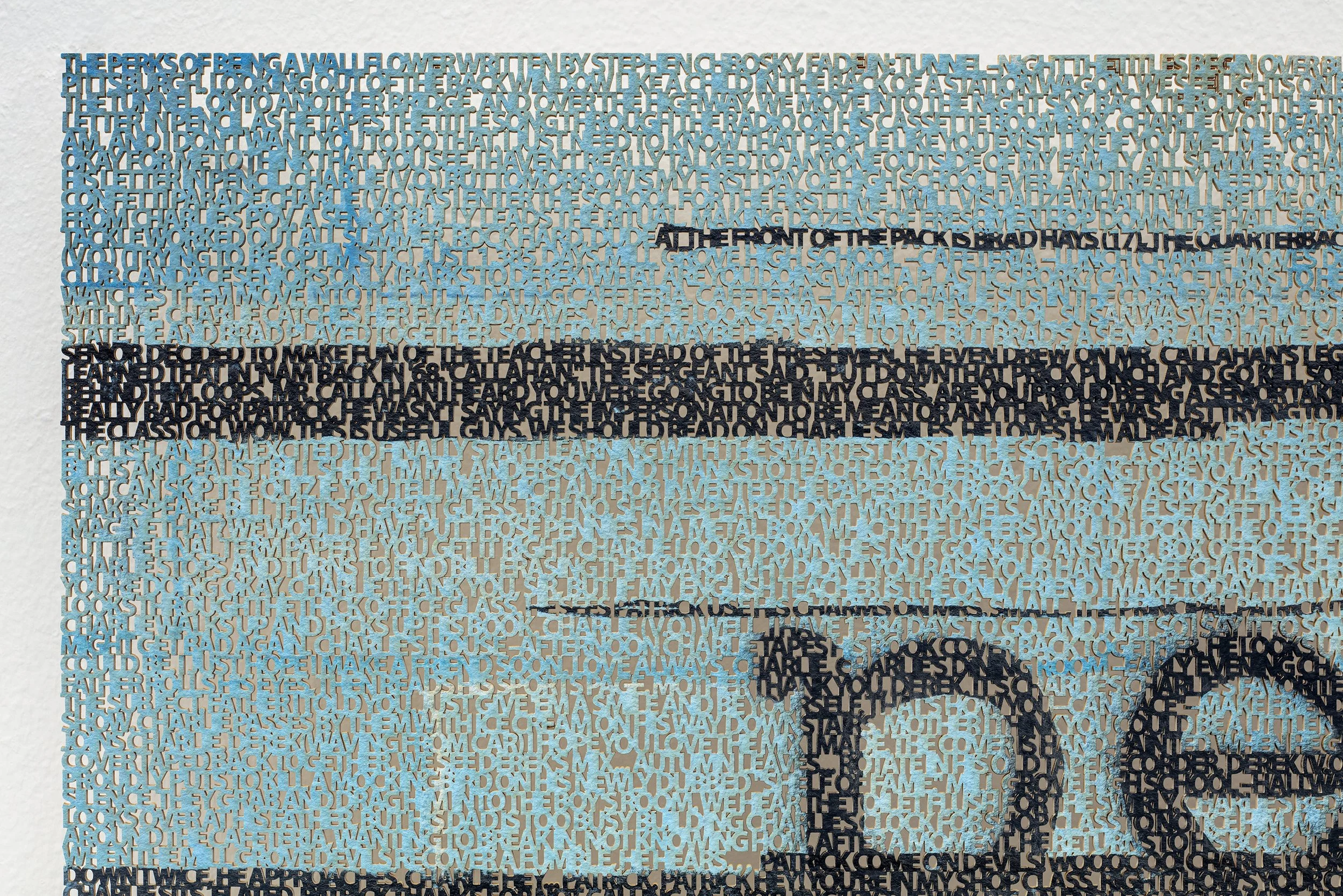  Redacted, close up, laser cut ink painting on paper, 36x24 inches ©2024  This work was sponsored by NoMAA Small Grants for Individual Artists made possible with the support of NewYork-Presbyterian&nbsp;and the&nbsp;Hispanic Federation. 