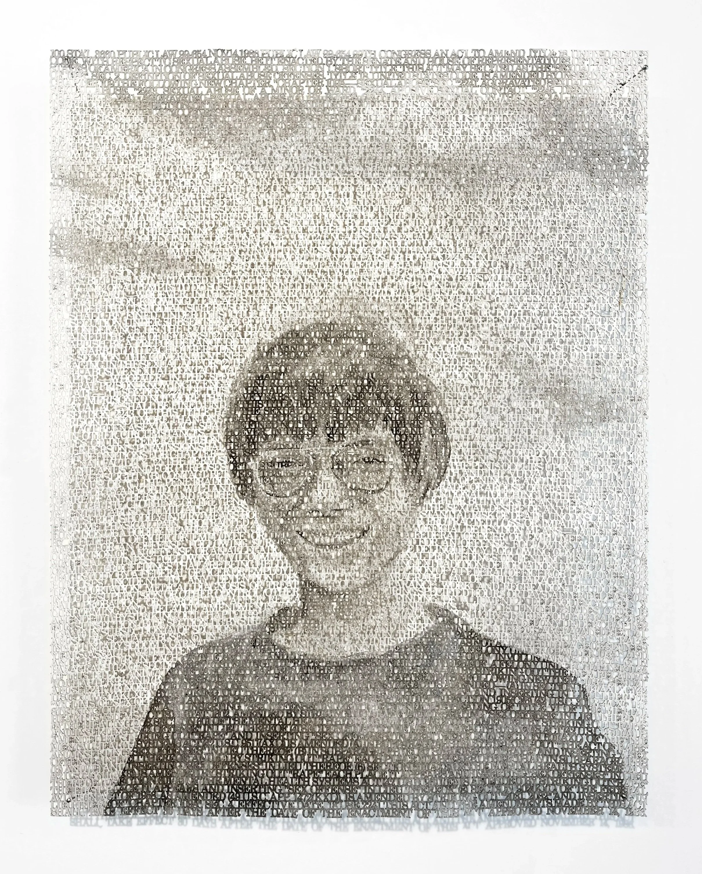 Thank America For the Sexual Abuse Act of 1986,  laser cut watercolor painting on paper, 11 x 8.5 inches ©2026