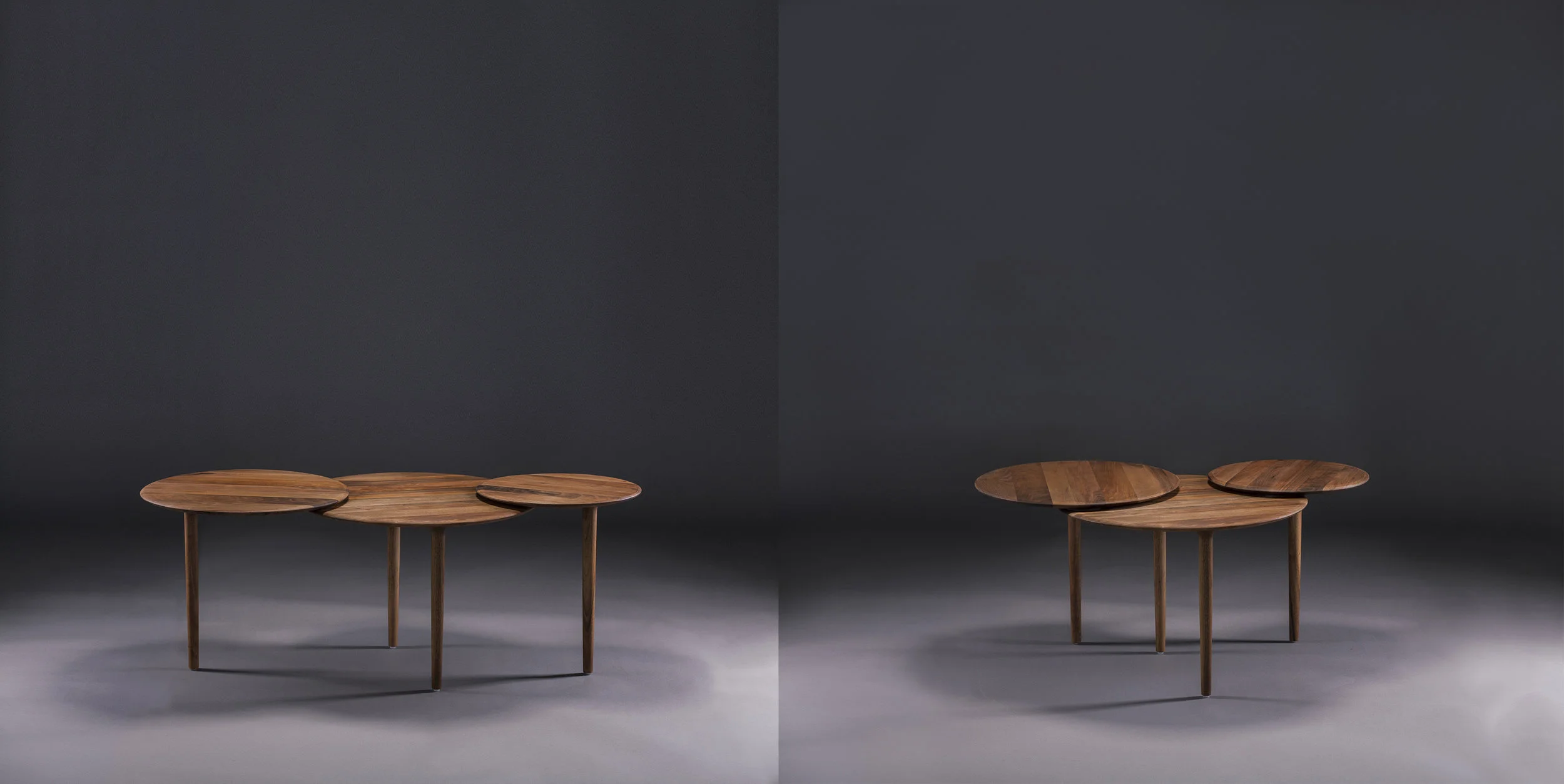 Tripple coffee table designed by Regular Company