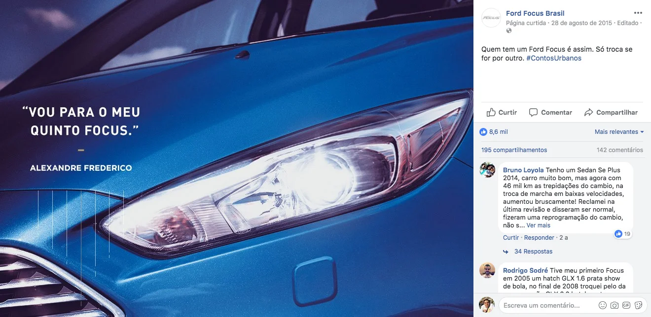 Text: “I'm going to my fifth Ford Focus."