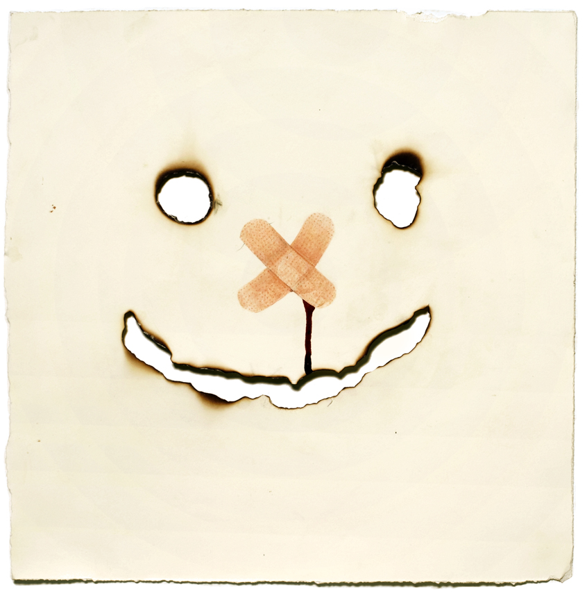 "Boo-Boo" pencil, colored pencil, blood on paper, 15" x 15", 2007