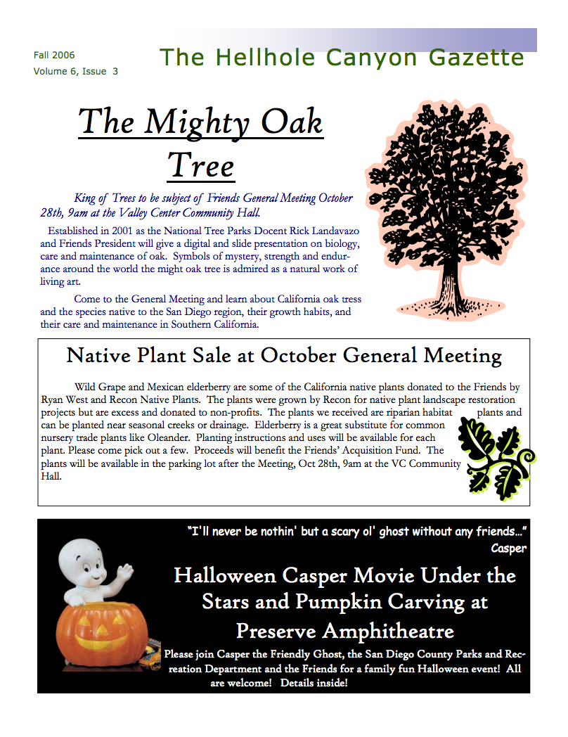 October 2006 Newsletter: The Mighty Oak Tree