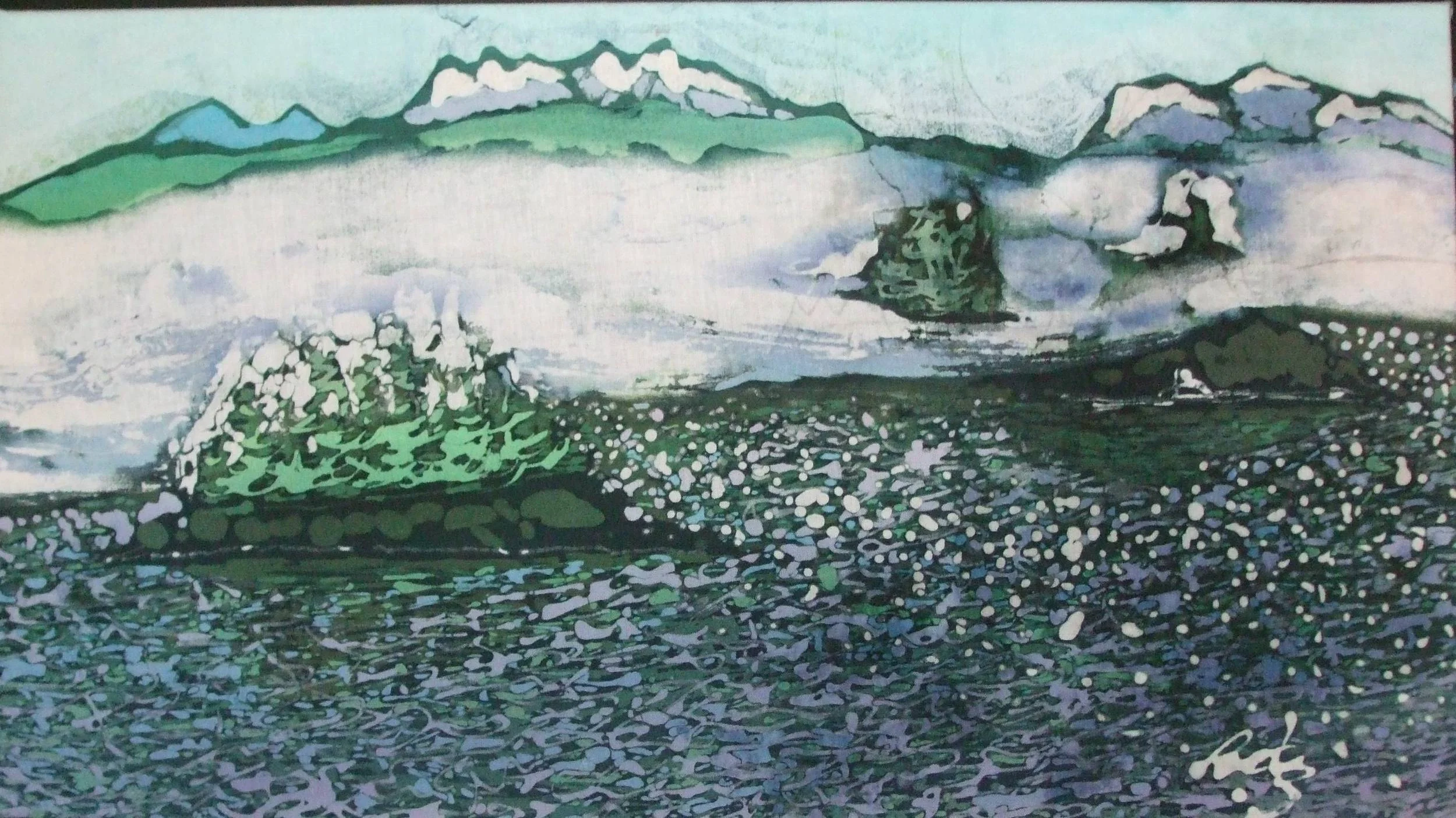 batik: fog creeps in on cat paws