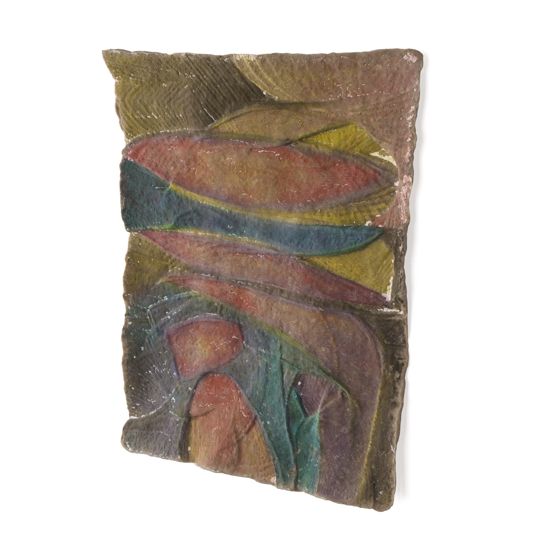  11 x 9 inches cast paper pulp with watercolor 