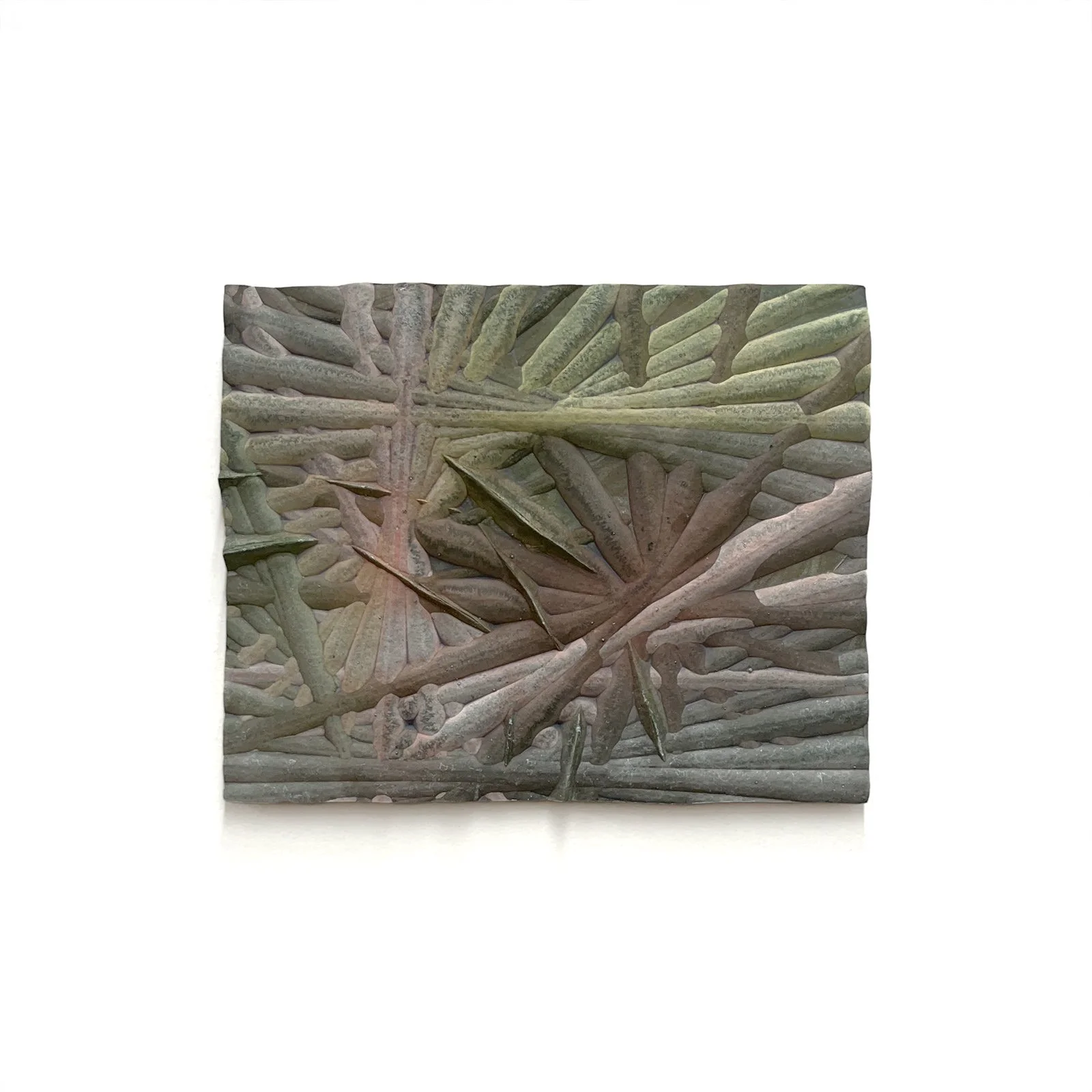  10 × 12 inches cast paper clay, watercolor 