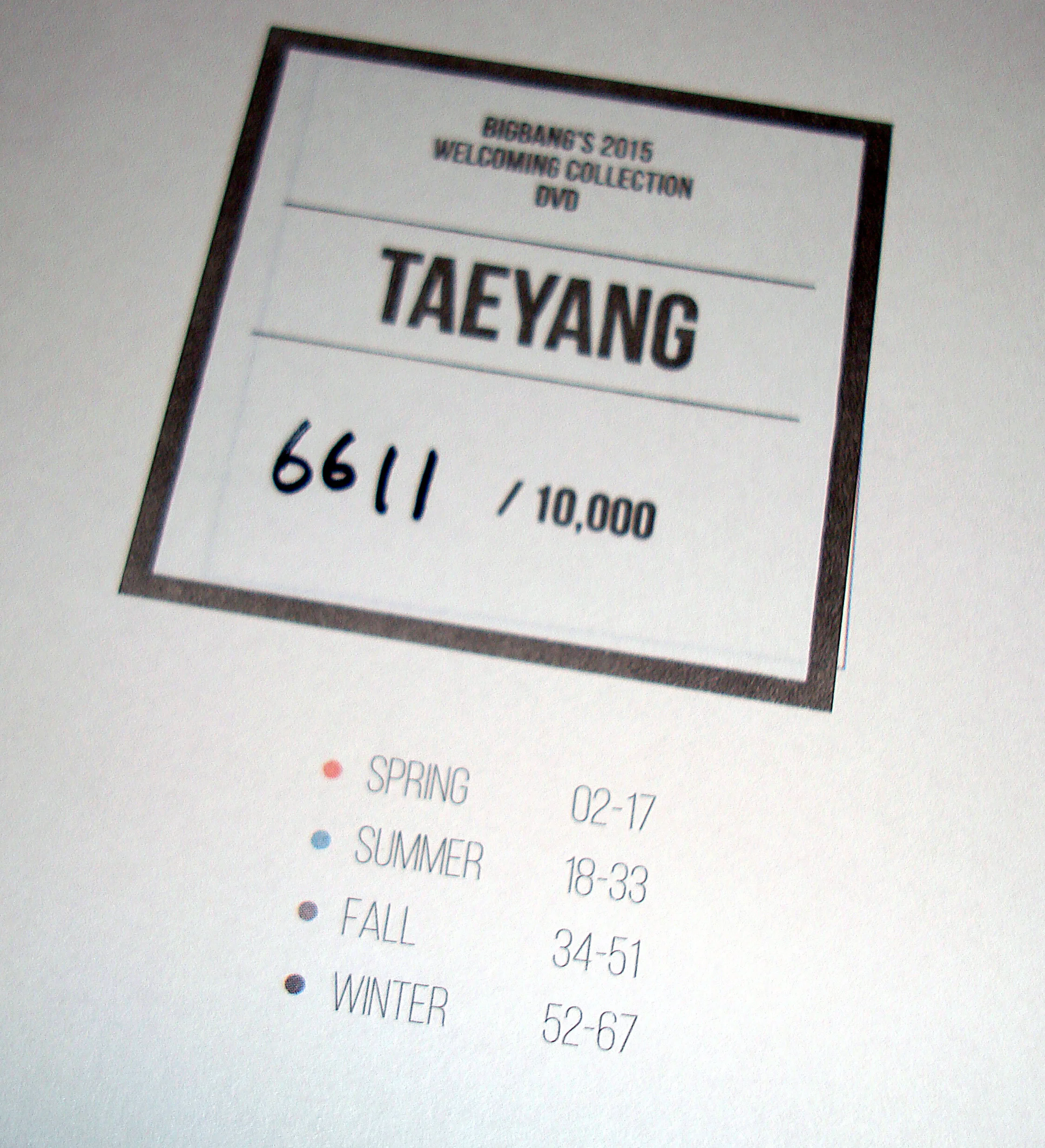 2015 - Welcoming Collection DVD / Calendar Boxed Set - Korean - Taeyang