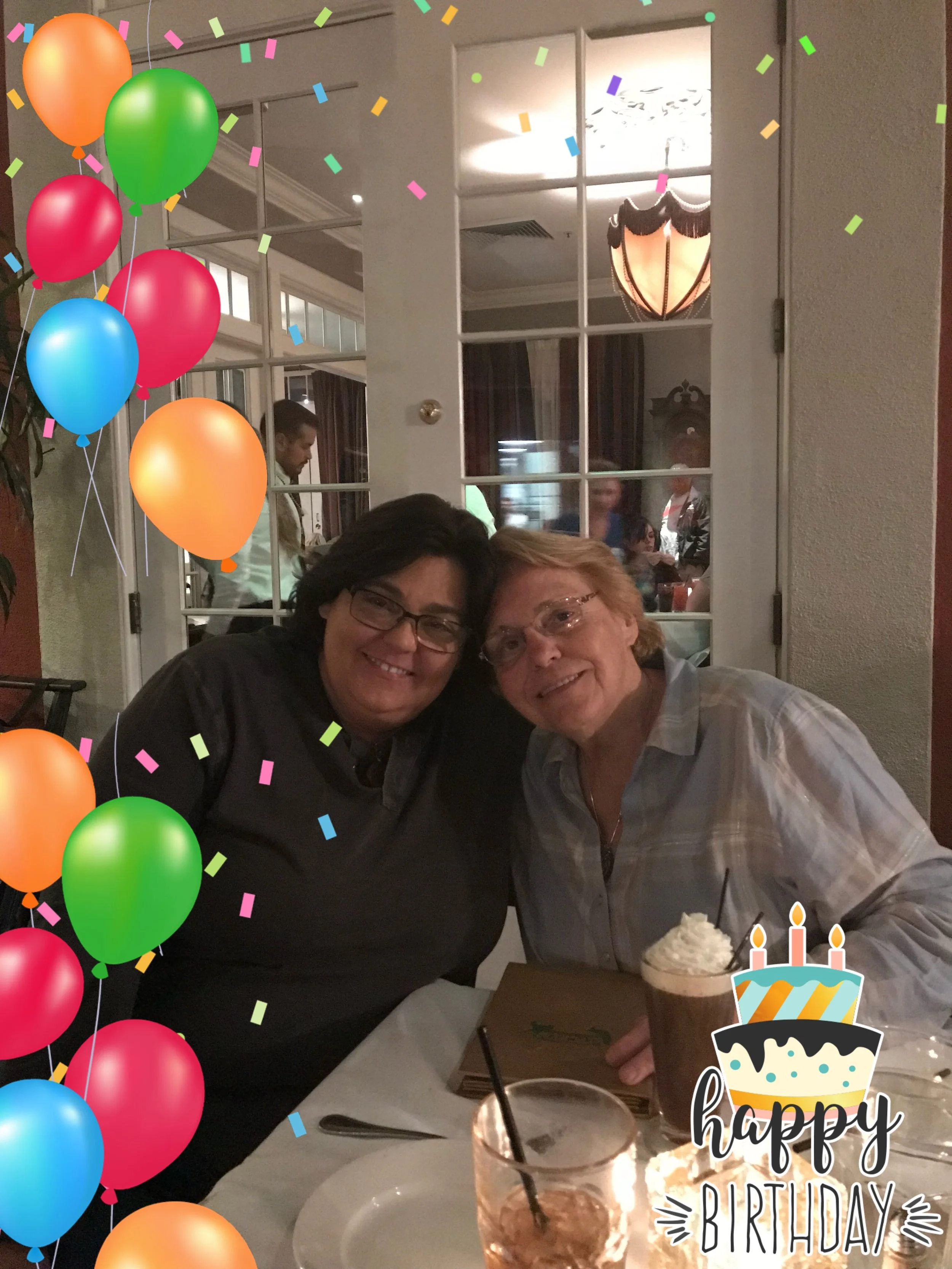 Judey and Ginna celebrating Judey’s 50th birthday recently - their first one celebrating together