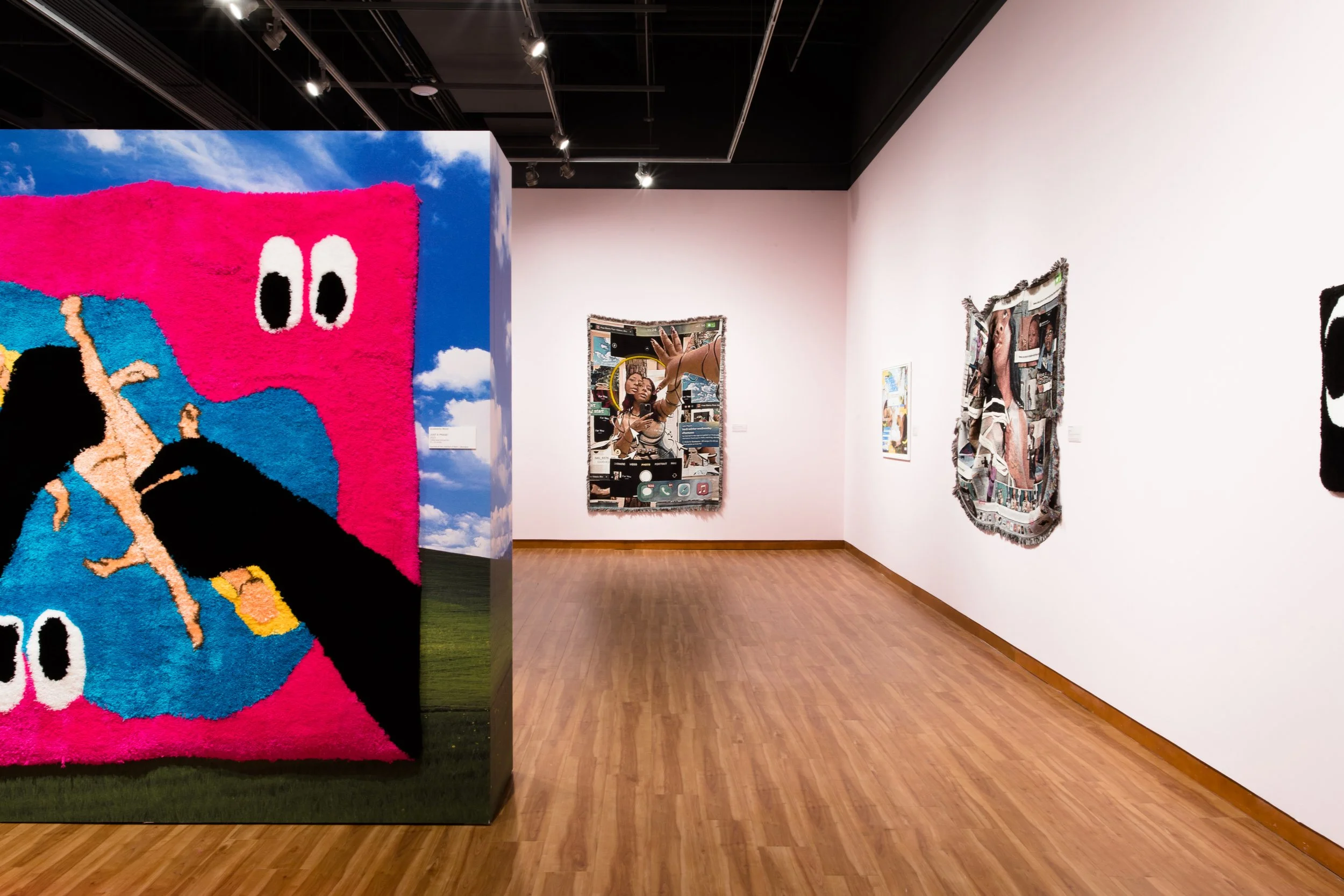 Installation view, Qualeasha Wood: code_anima , 2024, Harvey B. Gantt Center for African-American Arts + Culture, Photography by Christina Hussey.