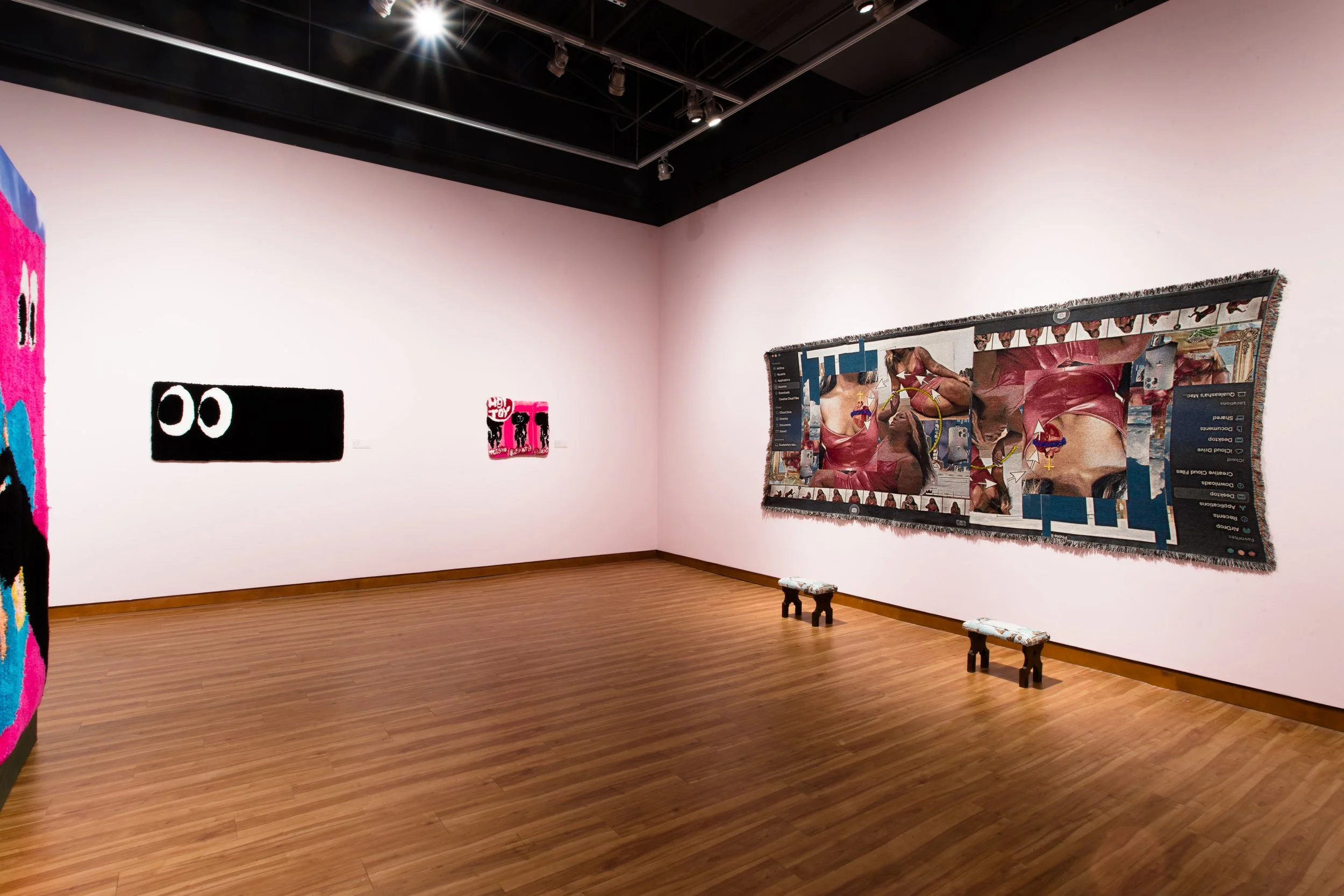 Installation view, Qualeasha Wood: code_anima , 2024, Harvey B. Gantt Center for African-American Arts + Culture, Photography by Christina Hussey.