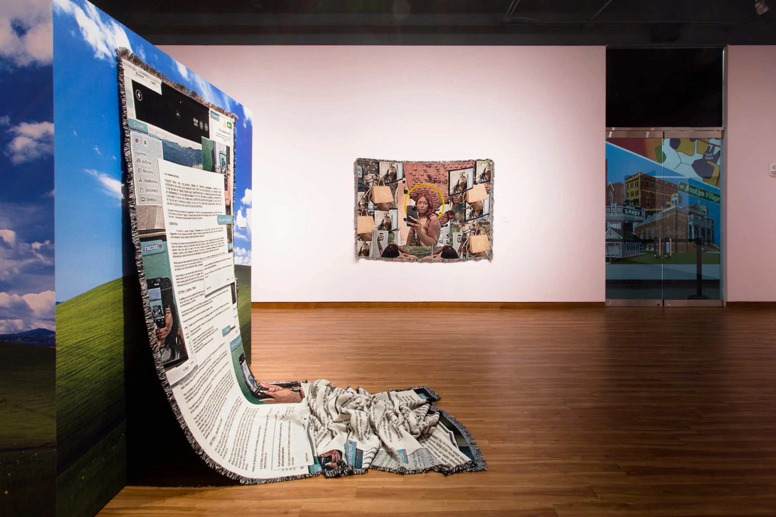Installation view, Qualeasha Wood: code_anima , 2024, Harvey B. Gantt Center for African-American Arts + Culture, Photography by Christina Hussey.