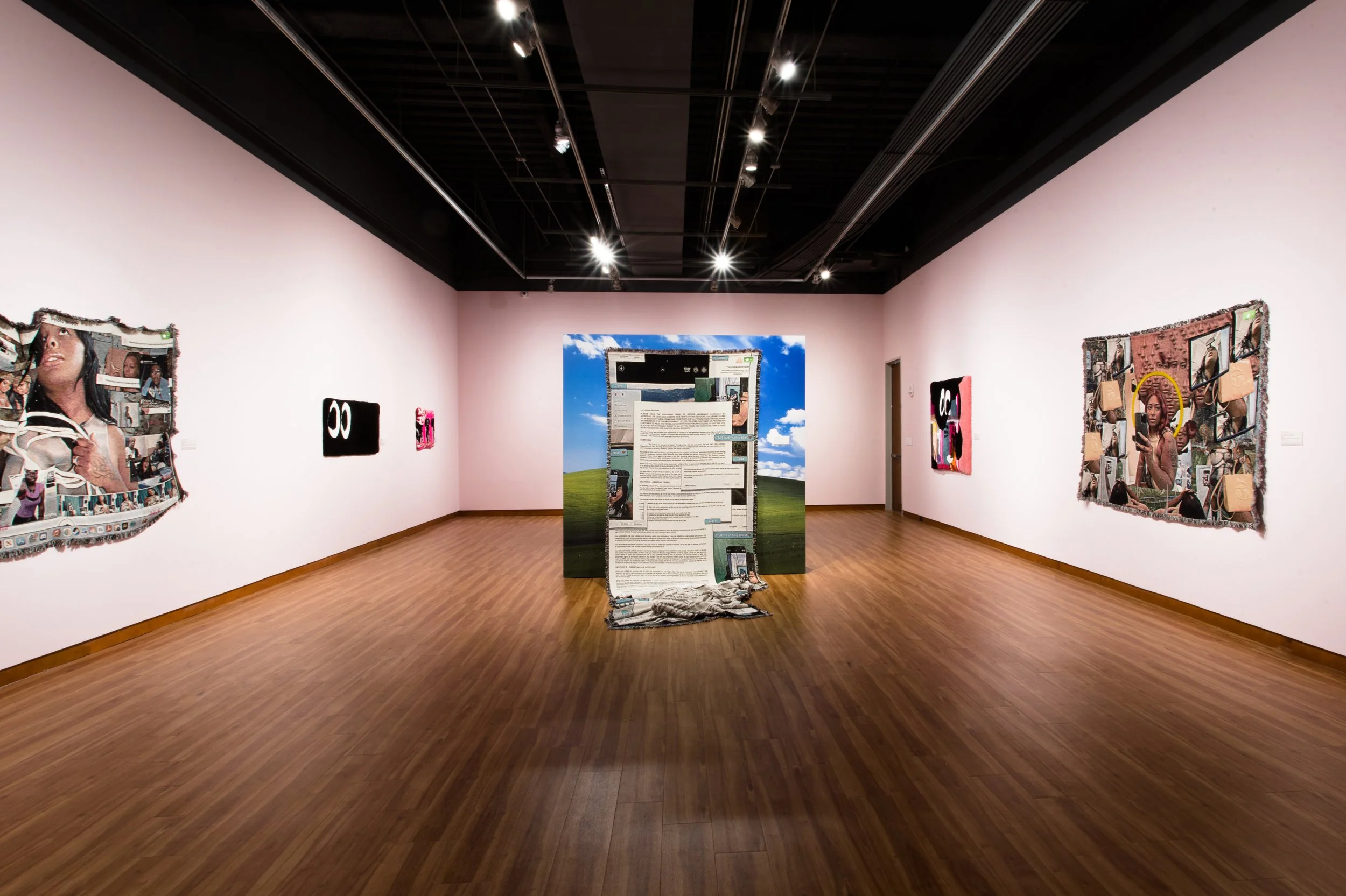 Installation view, Qualeasha Wood: code_anima , 2024, Harvey B. Gantt Center for African-American Arts + Culture, Photography by Christina Hussey.