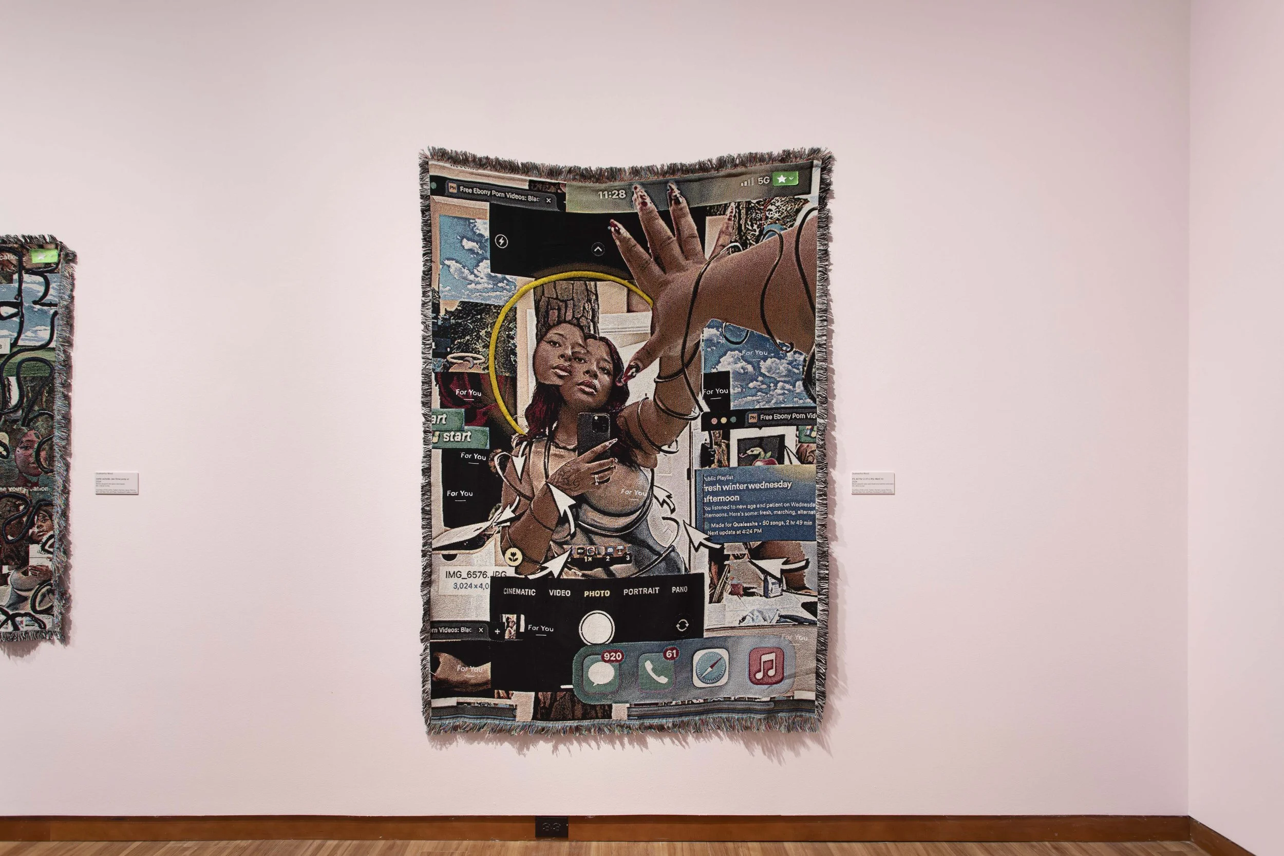 Installation view, Qualeasha Wood: code_anima , 2024, Harvey B. Gantt Center for African-American Arts + Culture, Photography by Christina Hussey.
