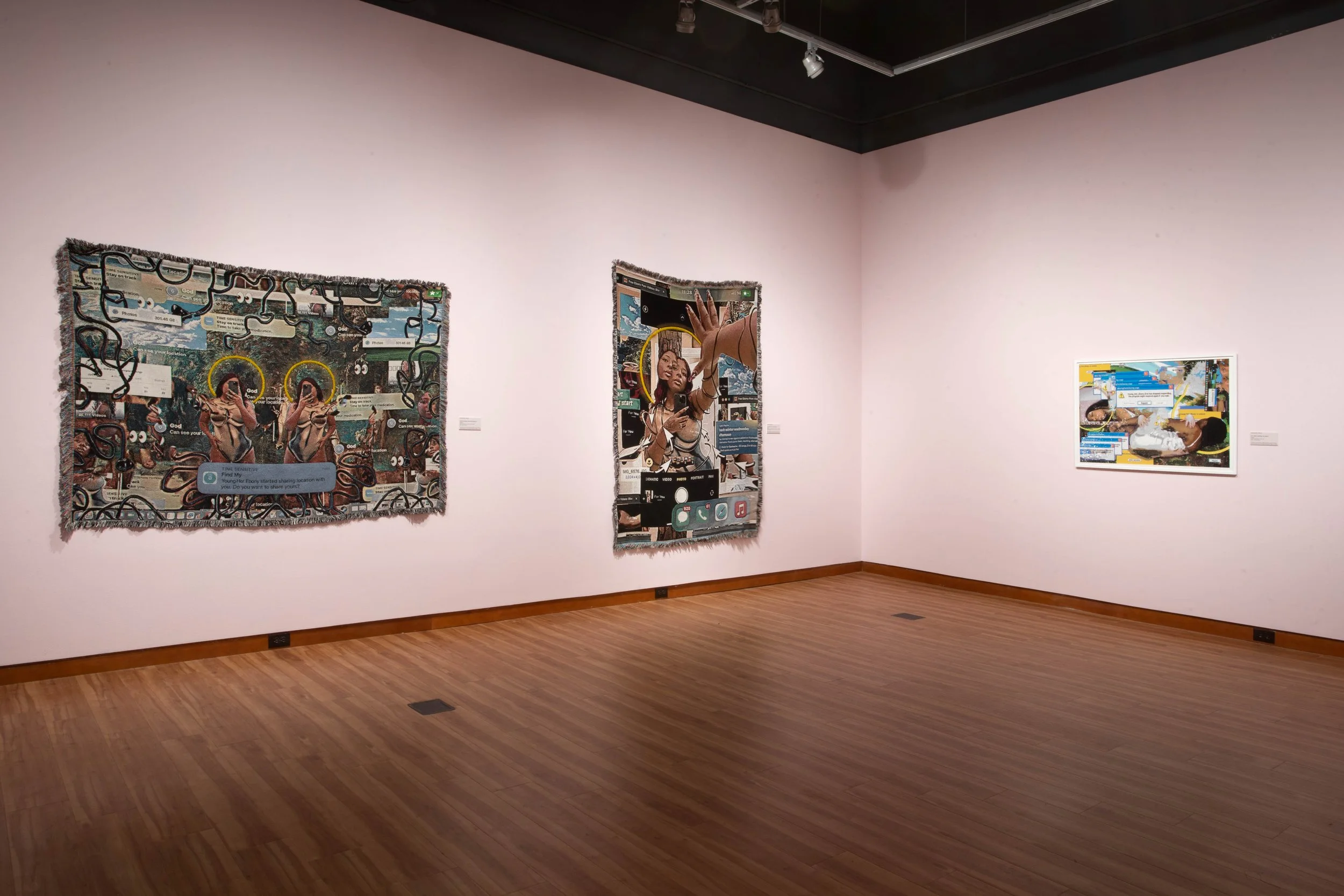 Installation view, Qualeasha Wood: code_anima , 2024, Harvey B. Gantt Center for African-American Arts + Culture, Photography by Christina Hussey.