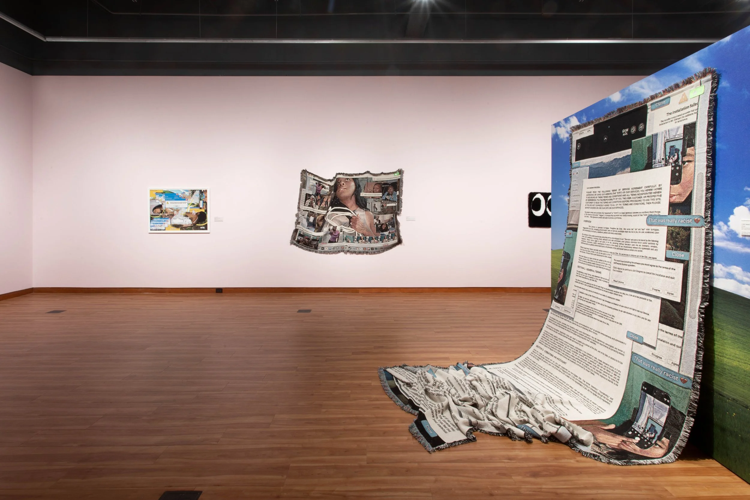 Installation view, Qualeasha Wood: code_anima , 2024, Harvey B. Gantt Center for African-American Arts + Culture, Photography by Christina Hussey.