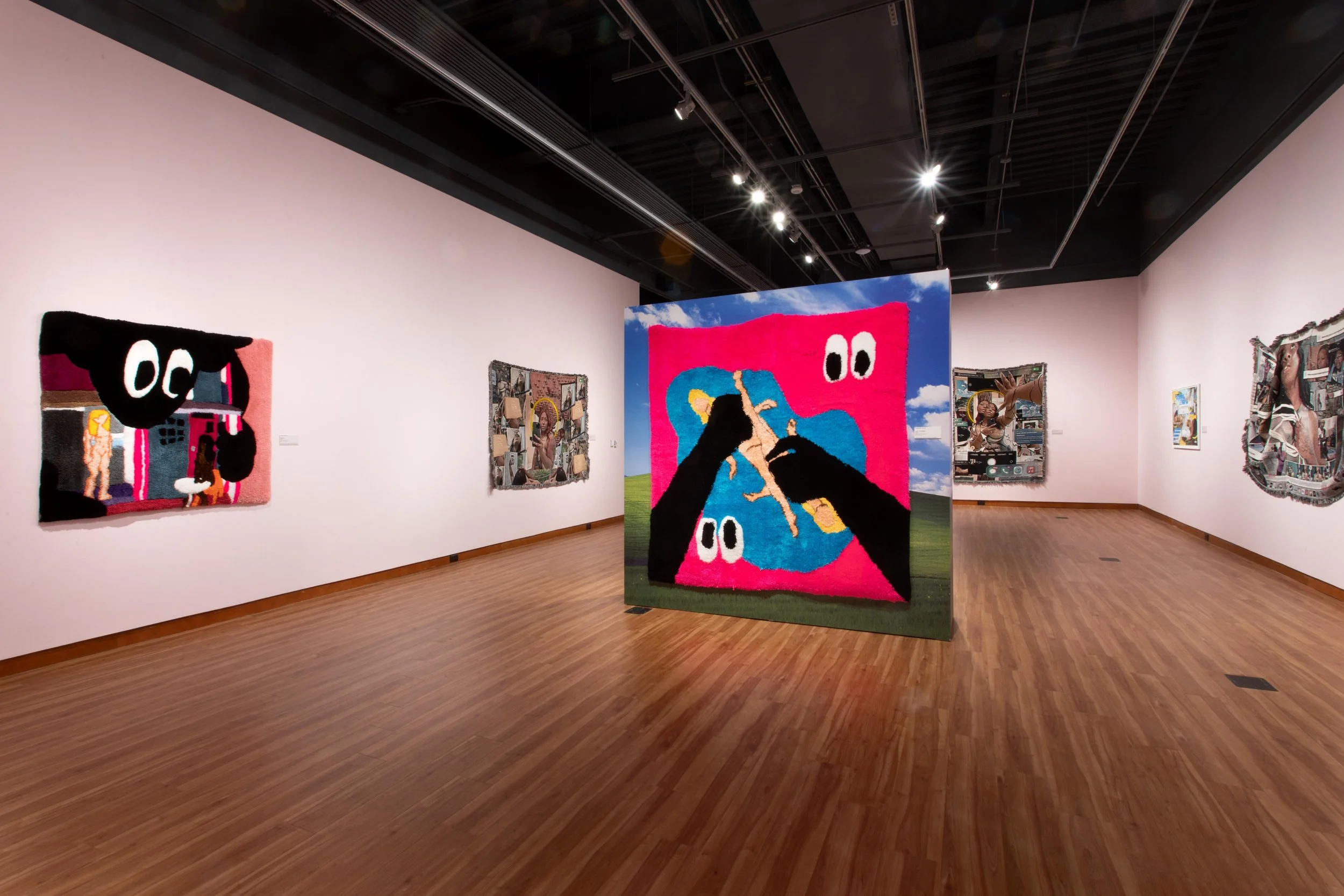 Installation view, Qualeasha Wood: code_anima , 2024, Harvey B. Gantt Center for African-American Arts + Culture, Photography by Christina Hussey.
