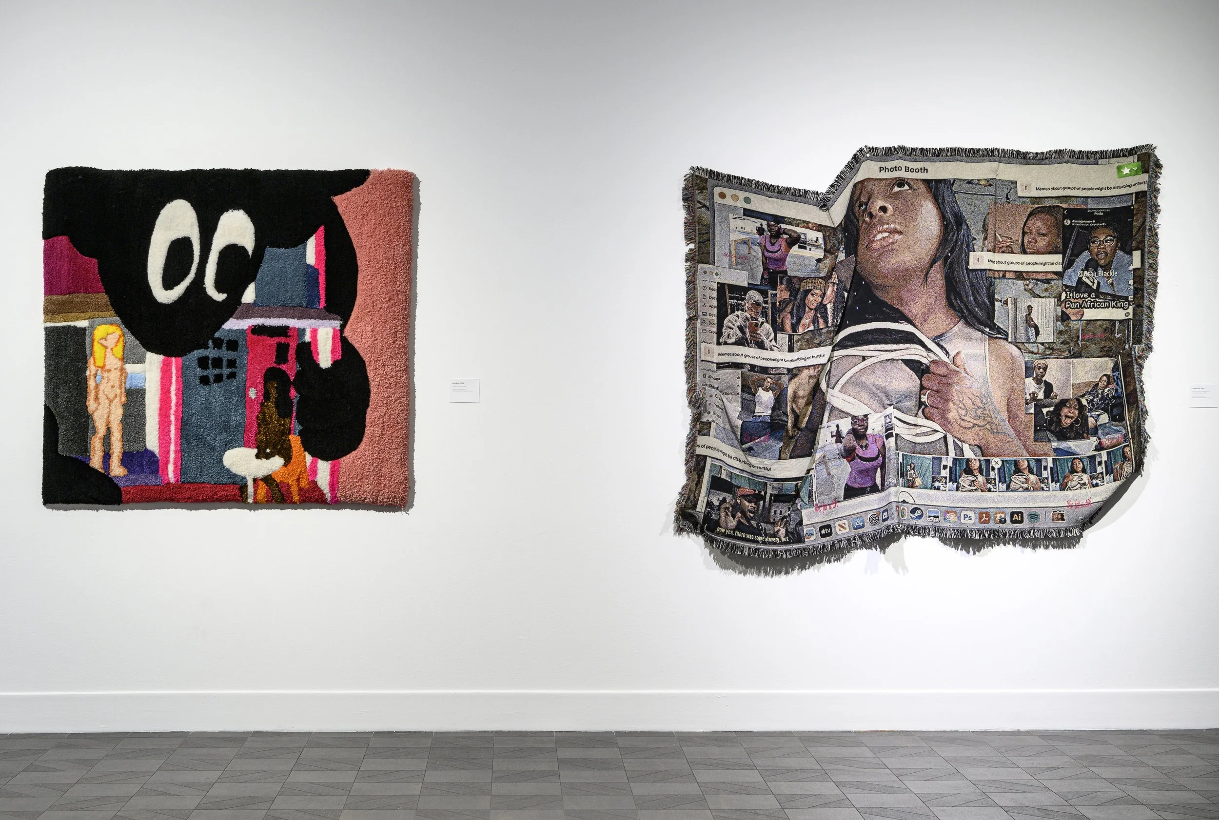  Installation view,  Qualeasha Wood: code_eden , 2025, Rowan University Art Gallery and Museum, Courtesy of Rowan University Art Gallery and Museum, Photography by Constance Mensh. 