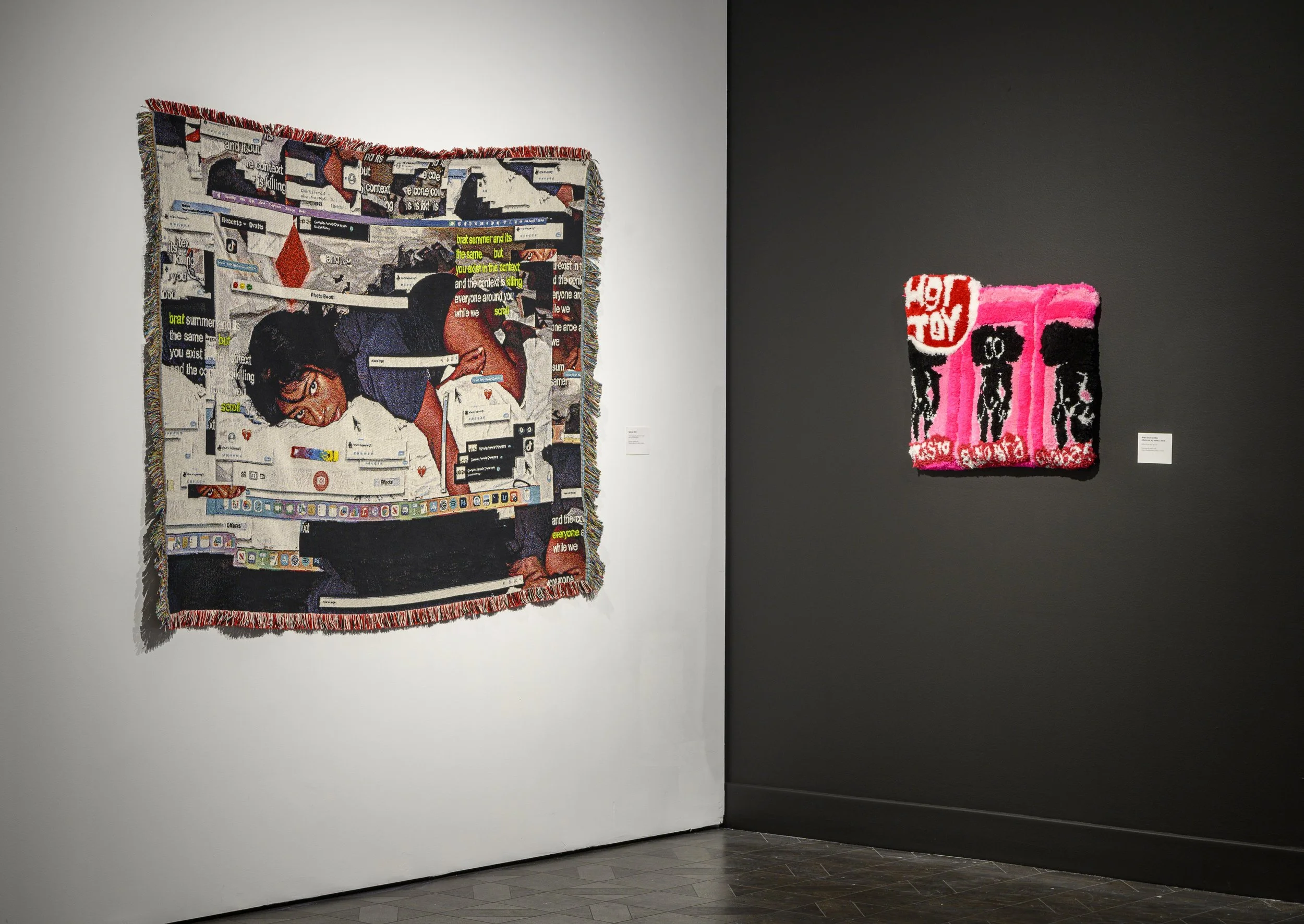  Installation view,  Qualeasha Wood: code_eden , 2025, Rowan University Art Gallery and Museum, Courtesy of Rowan University Art Gallery and Museum, Photography by Constance Mensh. 