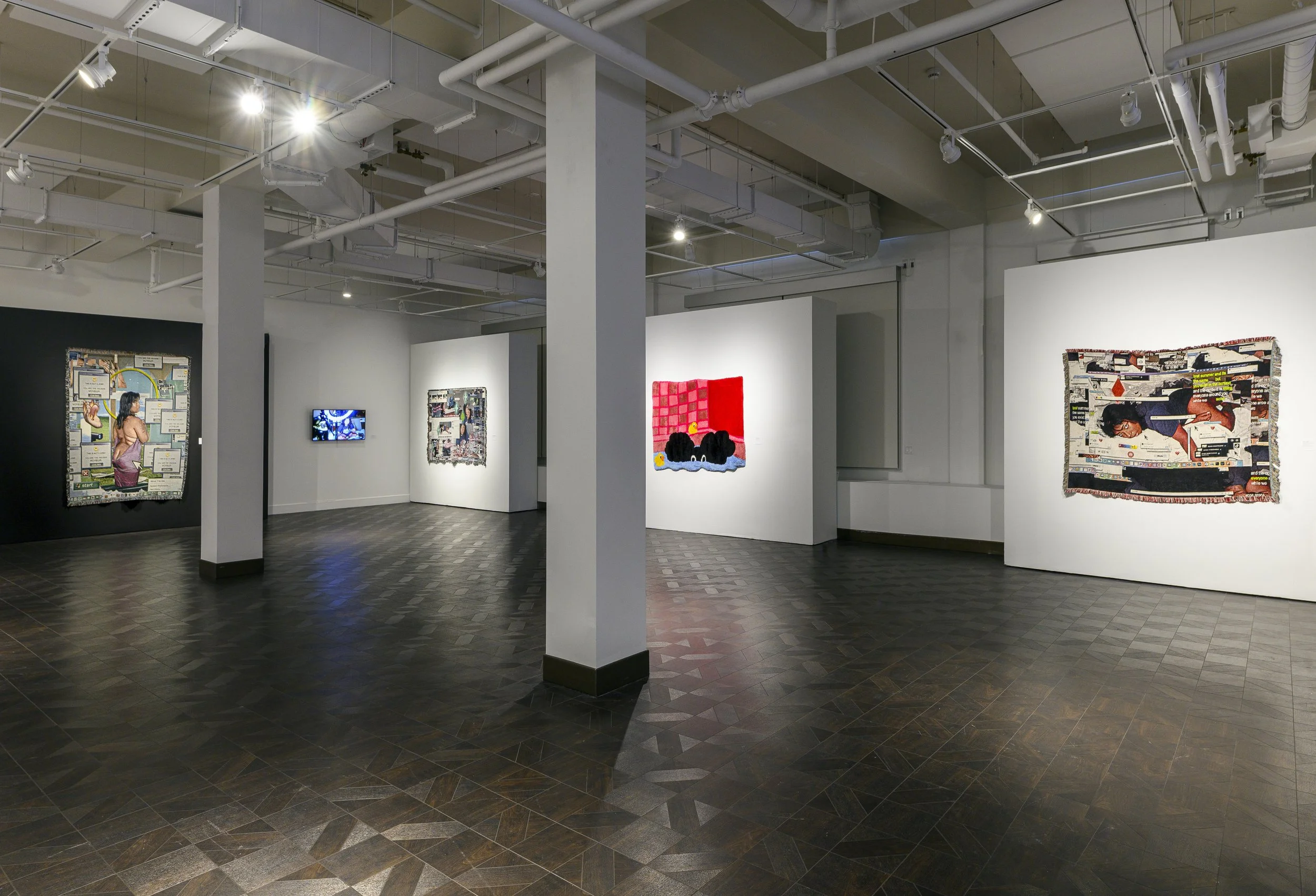  Installation view,  Qualeasha Wood: code_eden , 2025, Rowan University Art Gallery and Museum, Courtesy of Rowan University Art Gallery and Museum, Photography by Constance Mensh. 