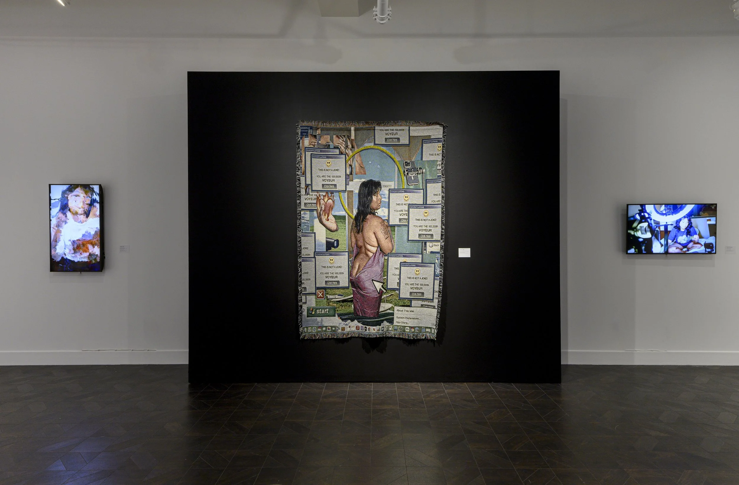  Installation view,  Qualeasha Wood: code_eden , 2025, Rowan University Art Gallery and Museum, Courtesy of Rowan University Art Gallery and Museum, Photography by Constance Mensh. 