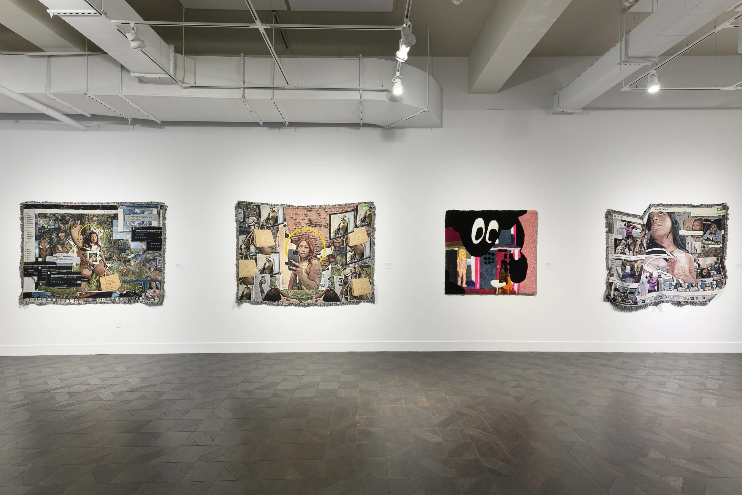  Installation view,  Qualeasha Wood: code_eden , 2025, Rowan University Art Gallery and Museum, Courtesy of Rowan University Art Gallery and Museum, Photography by Constance Mensh. 