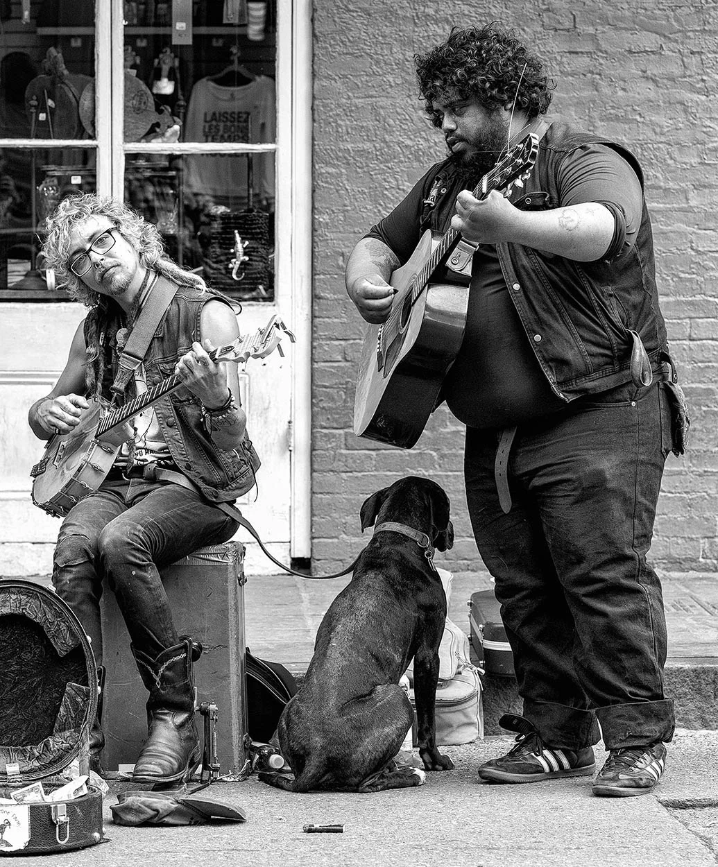Street Musicians and their Dog