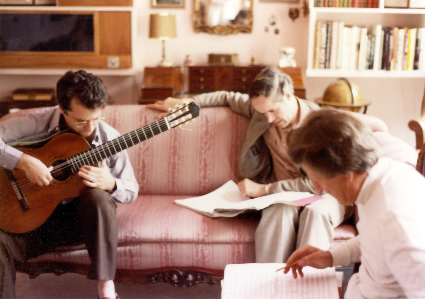 Rehearsing with Neville Marriner the ¨Concierto para una fiesta¨  (with producer Wilhelm Hellweg)