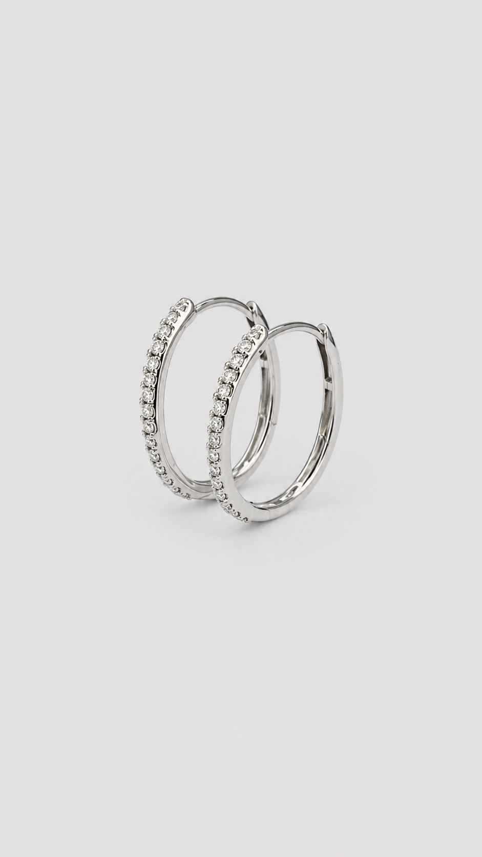 Elongated Oval Diamond Hoops