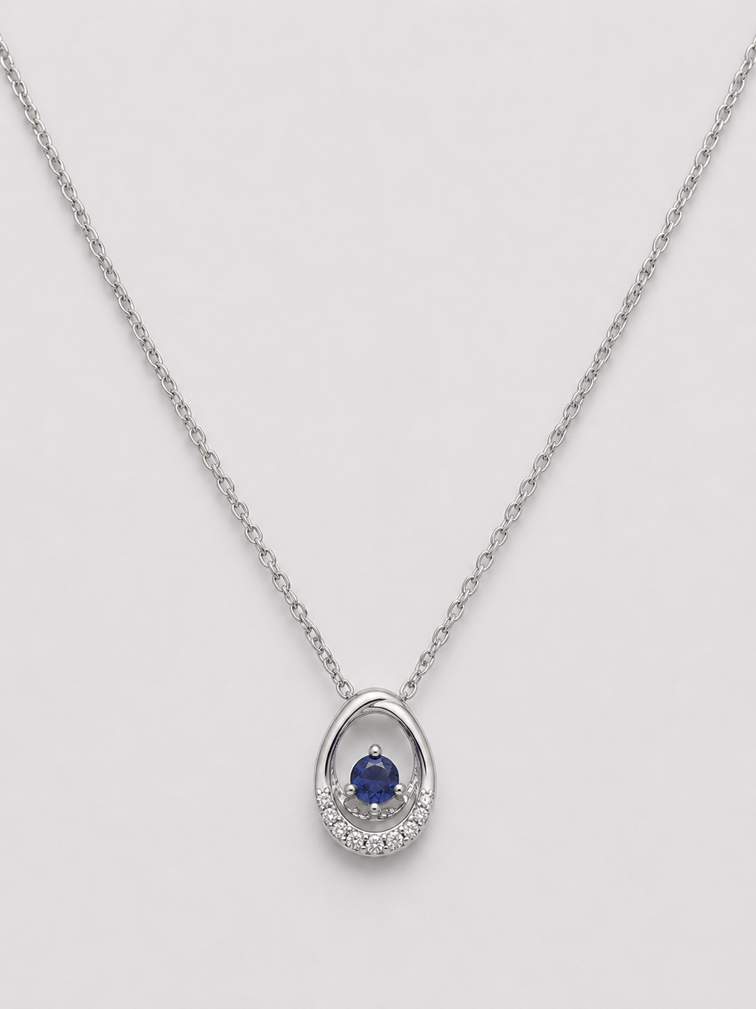 Sapphire Swirl Pendant Necklace