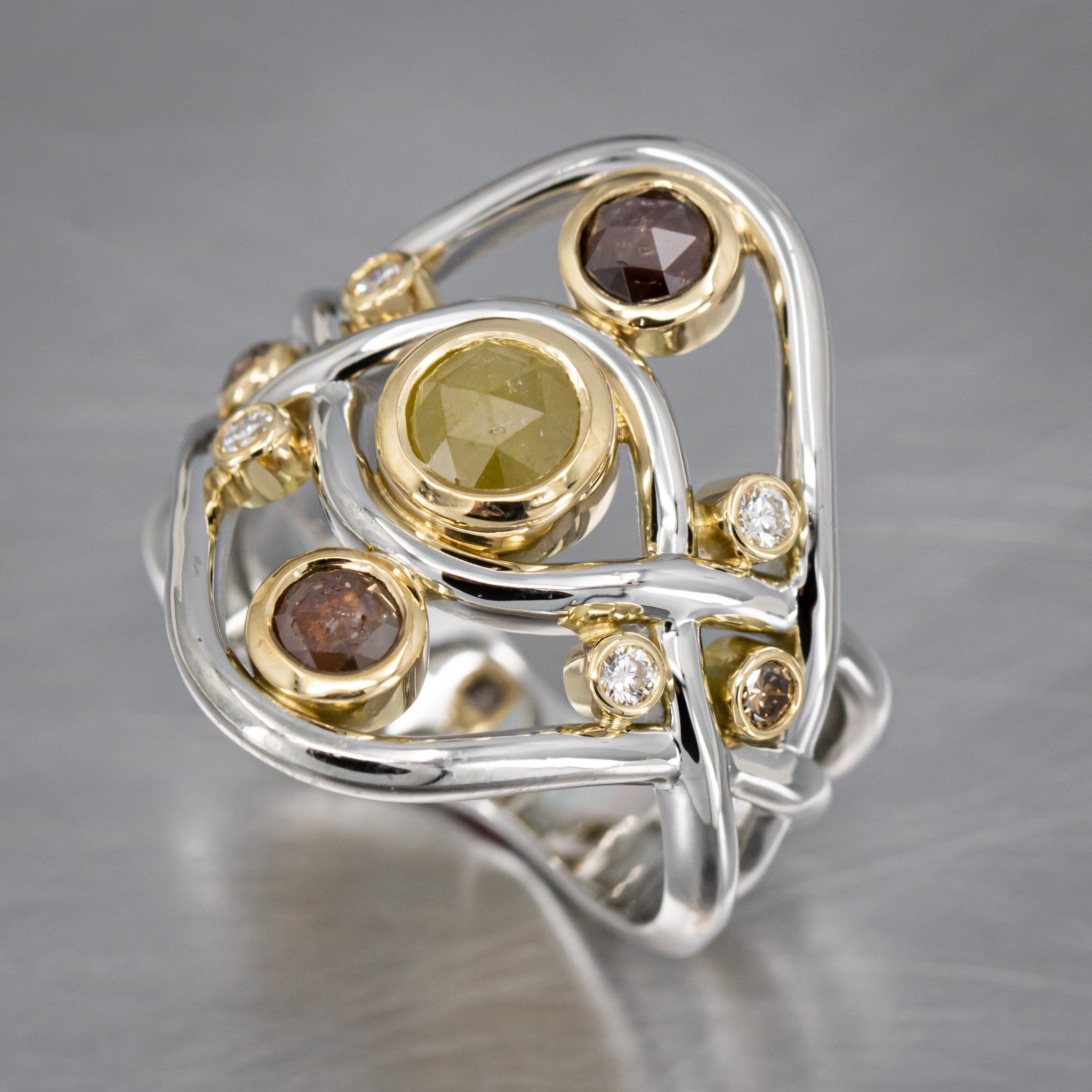 custom-ring-rose-cut-colored-diamonds-bezel-interweaving-design-two-toned-platinum-18K-yellow-gold-RT349816.jpg