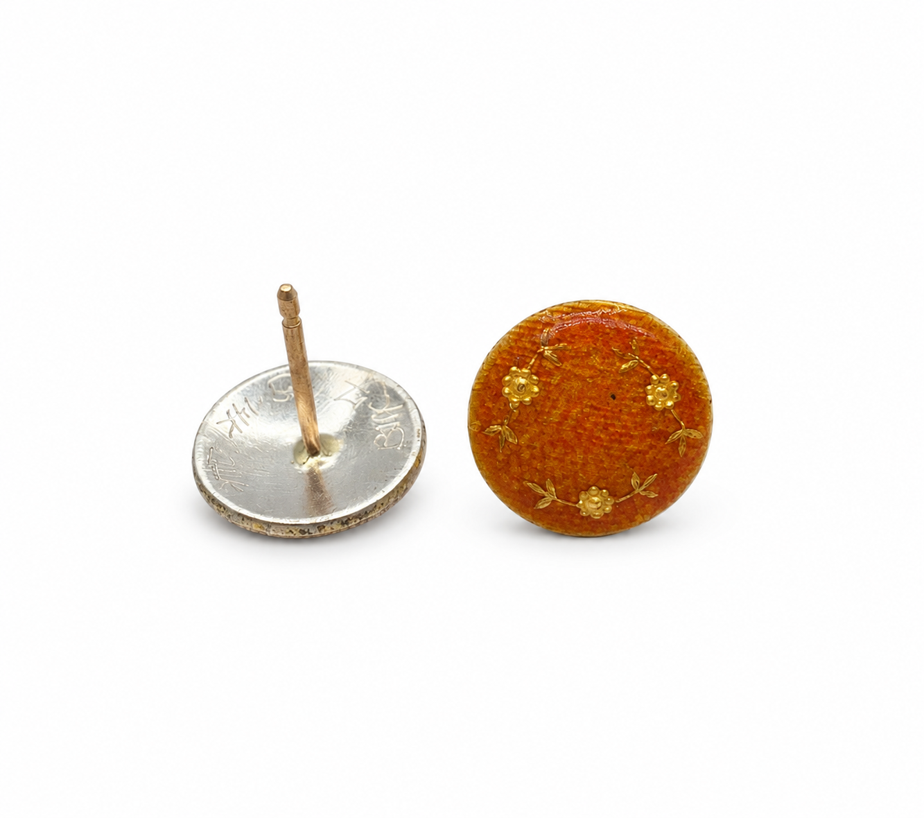 Orange and Gold Enamel Studs.png