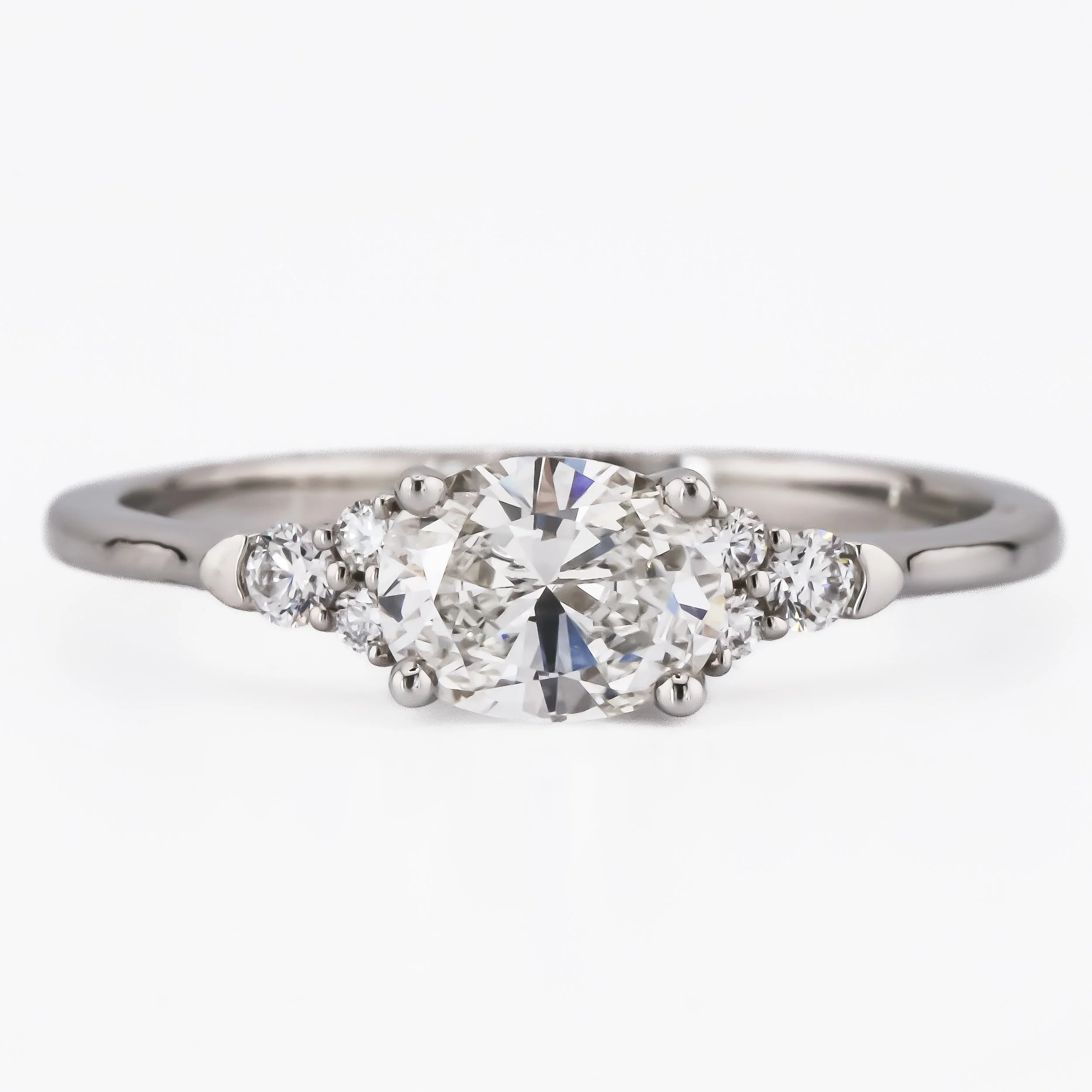 East-West Oval Cluster Ring