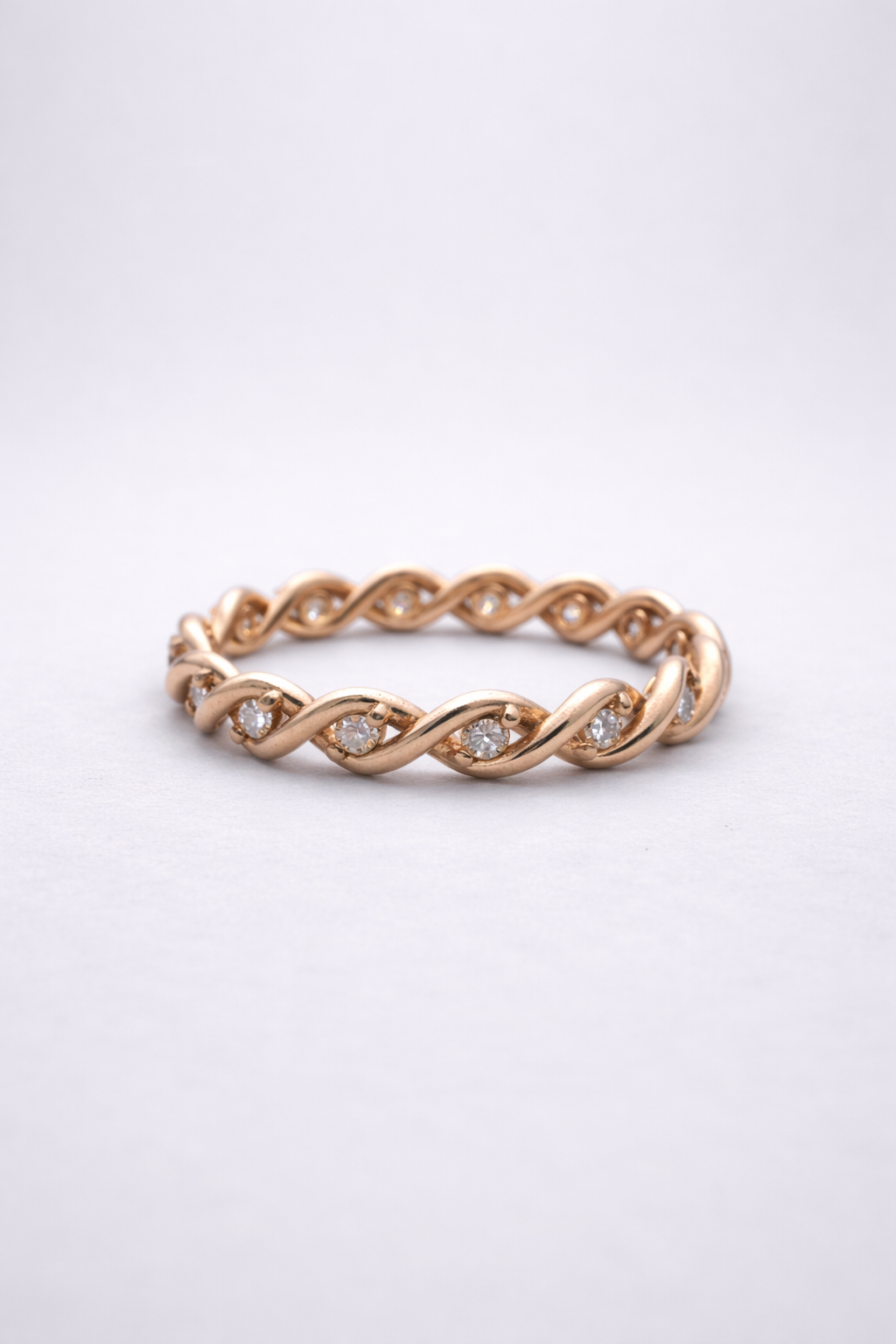 Helix Diamond Band in Rose Gold