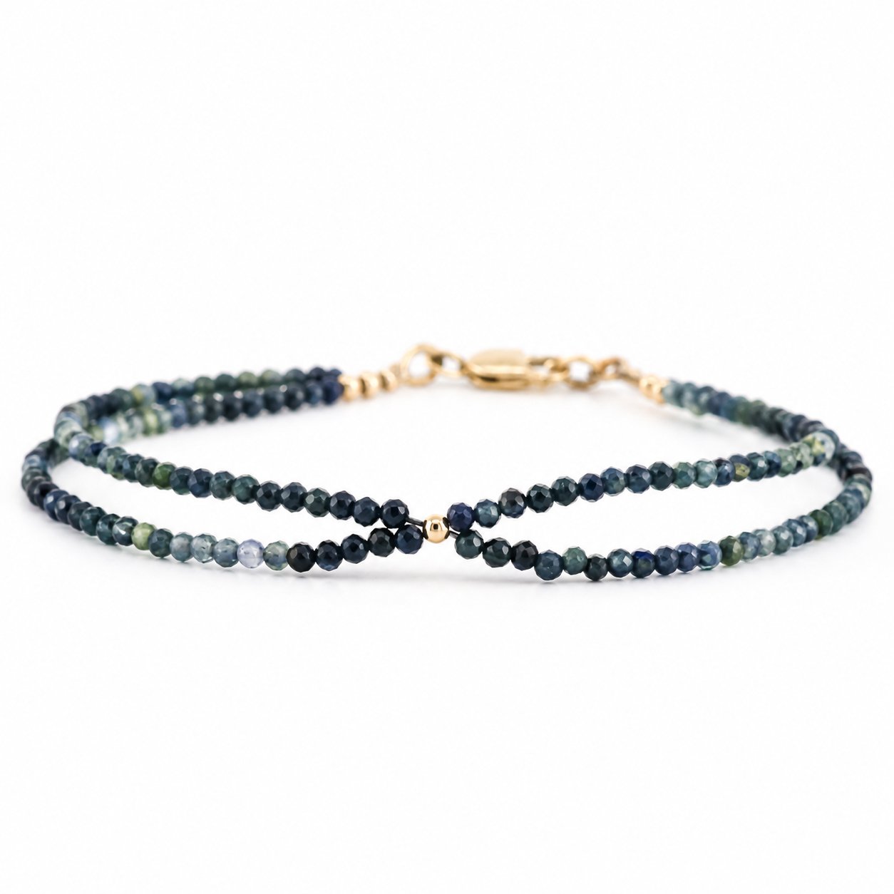 Blue Diamond Double-Strand Bracelet
