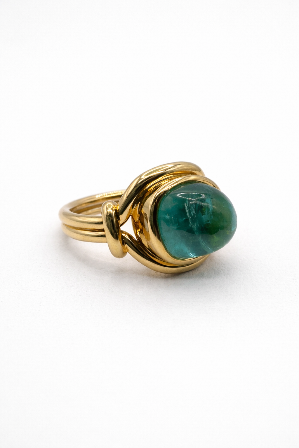 Roman Bezel Set Tourmaline Cabochon Ring