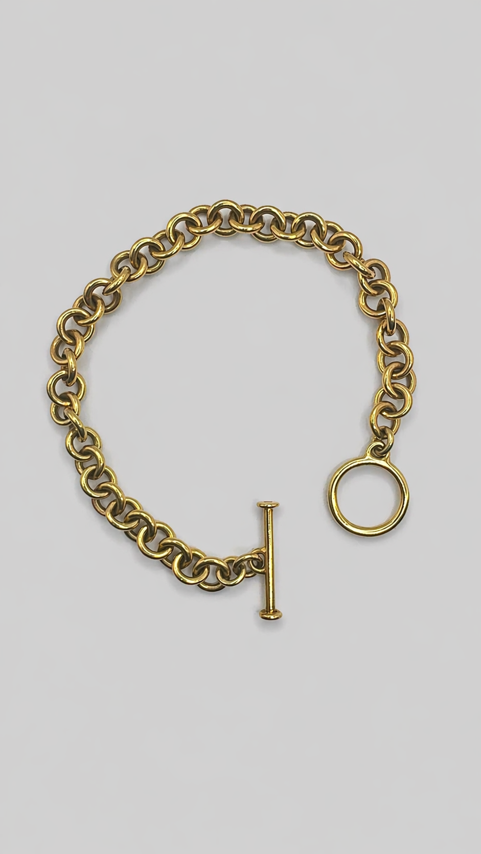 Solid Gold Link Toggle Bracelet