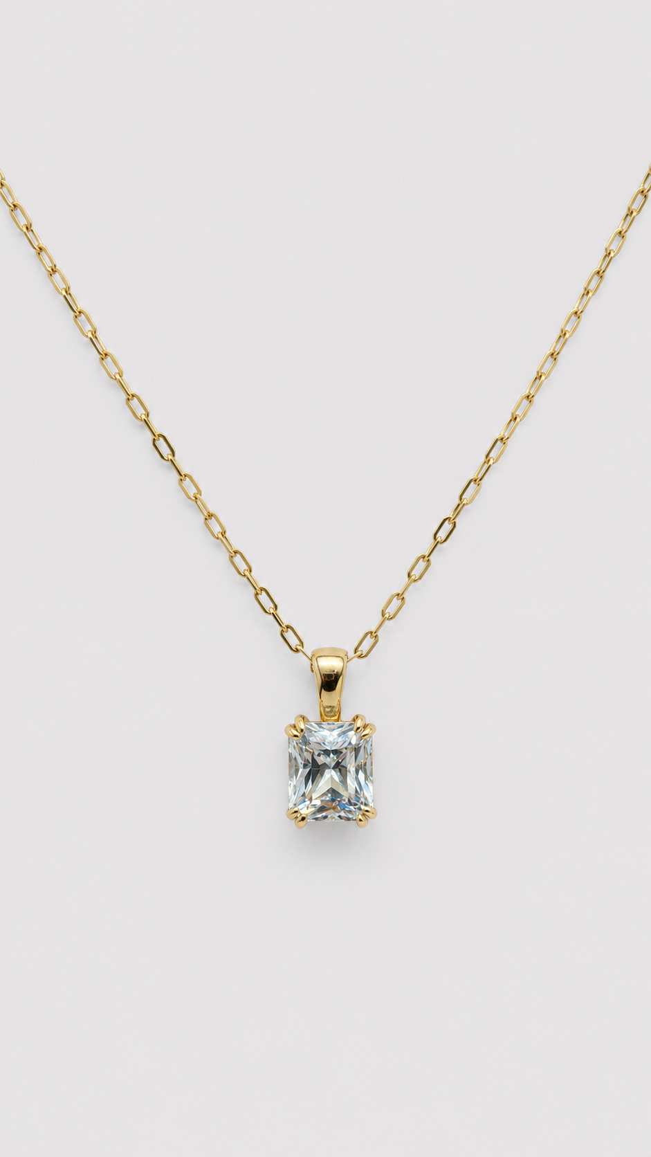Aquamarine Double-Claw Pendant Necklace