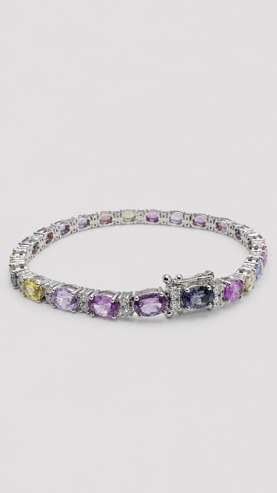 Multi-Color Sapphire Eternity Line Bracelet