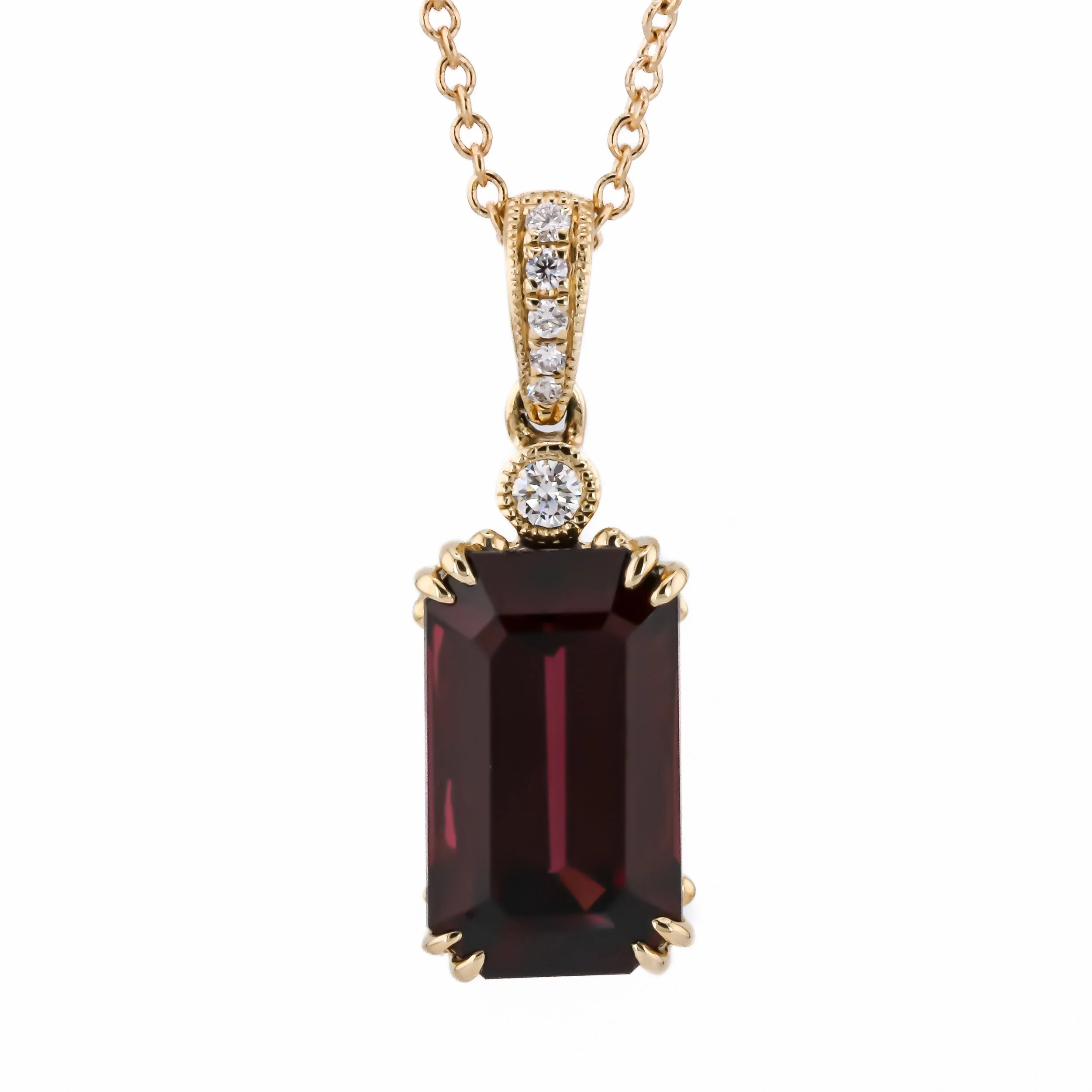 Dark Garnet Elongated Pendant