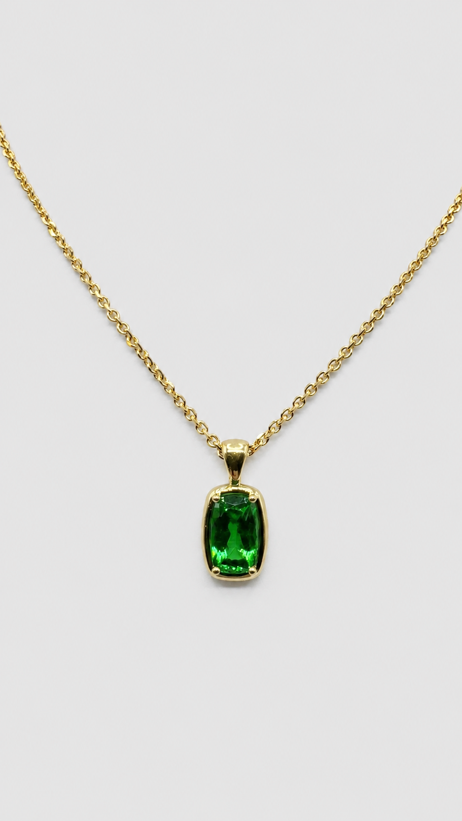 Tsavorite Garnet Airy Bezel Pendant